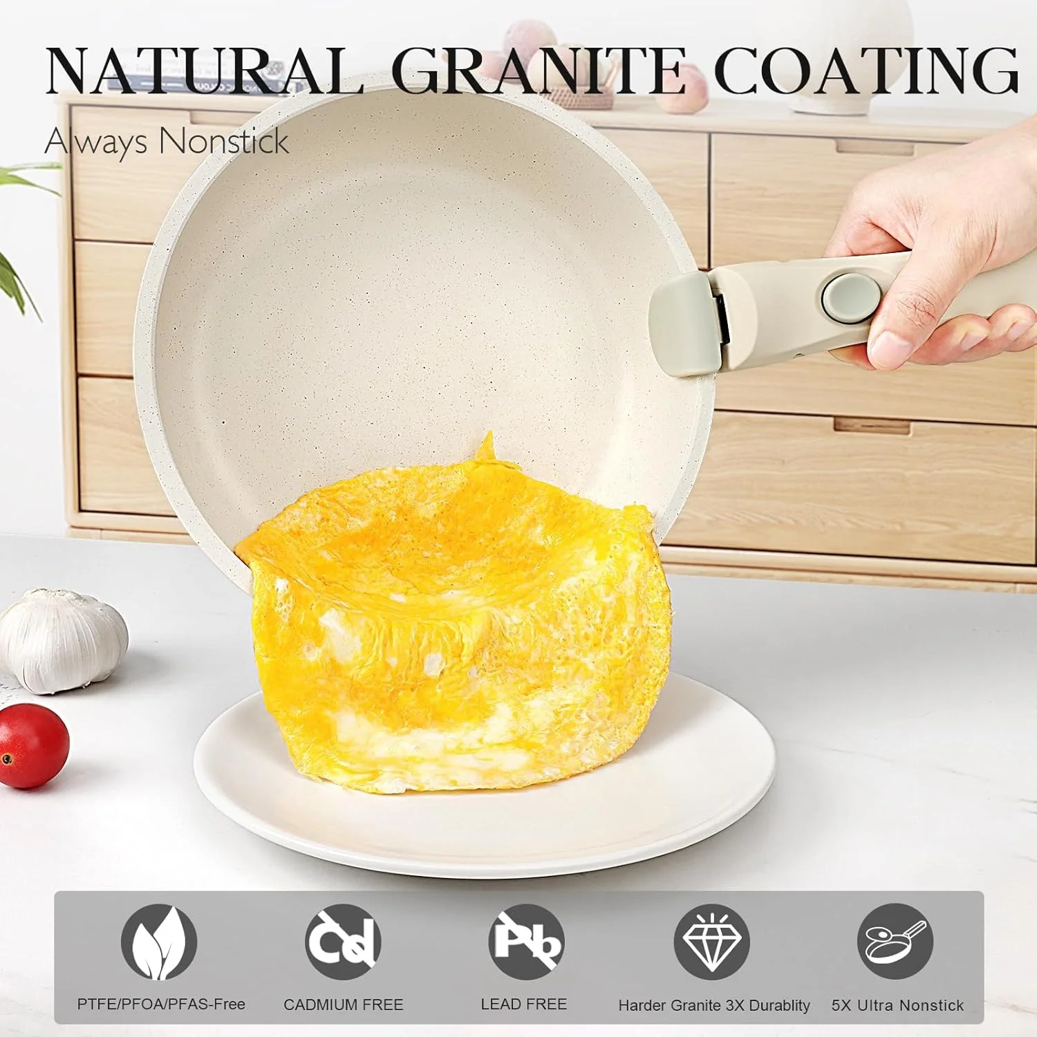 ست ظروف پخت و پز نچسب PINKE، ست قابلمه و تابه نچسب با دسته جداشدنی، ست ظروف آشپزخانه با دسته قابل جابجایی، ظروف پخت و پز قابل انباشت RV برای کمپینگ، قابل استفاده در فر (سفید 4 تکه) ست ظروف پخت و پز نچسب PINKE، ست قابلمه و تابه نچسب با دسته جداشدنی، ست ظروف آشپزخانه با دسته قابل جابجایی، ظروف پخت و پز قابل انباشت RV برای کمپینگ، قابل استفاده در فر (سفید 4 تکه)