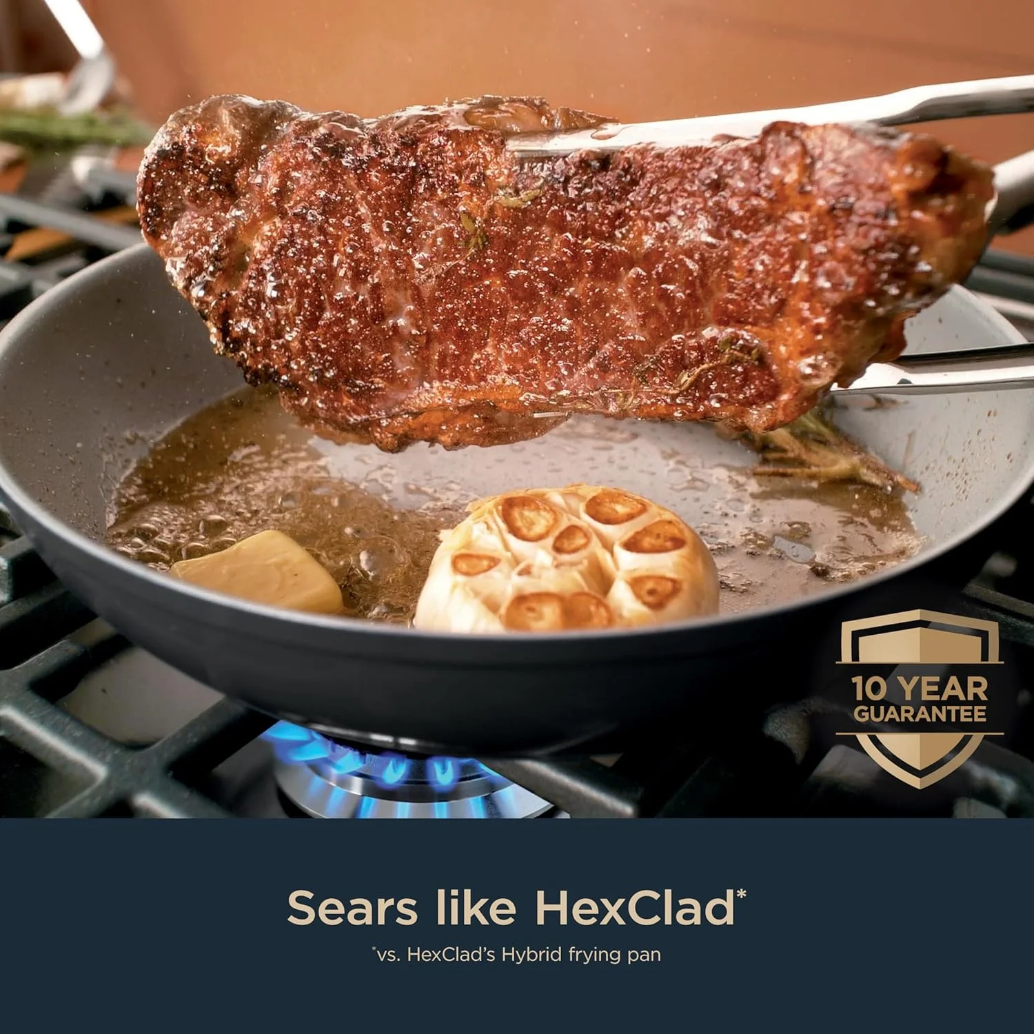 ست 14 پارچه ظروف پخت و پز نینجا NeverStick Ceramic Pro، ست قابلمه و تابه نچسب با درب شیشه ای، سرامیکی، استیل ضد زنگ، قابل استفاده از اجاق گاز تا فر، سازگار با تمام اجاق گازها و القایی، مشکی، CW39014BK