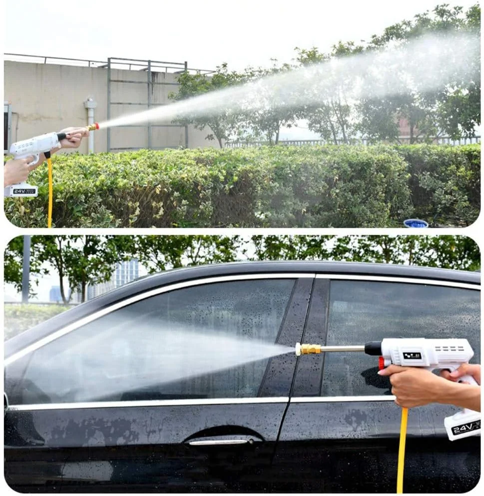 کارواش فشار قوی شارژی TAINDU برای خودرو، اسپری شوی قابل حمل فشار قوی خودرو با شارژر باتری و لوازم جانبی، پمپ شوی چند منظوره برای شستشوی خودرو و نظافت باغ، 24VC (رنگ