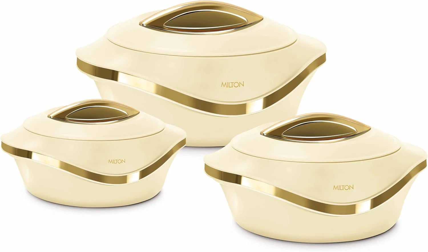 Milton Pearl 3 Pcs Hot Pot Set - 1 Ltr / 1.5 Ltr / 2.5Ltr