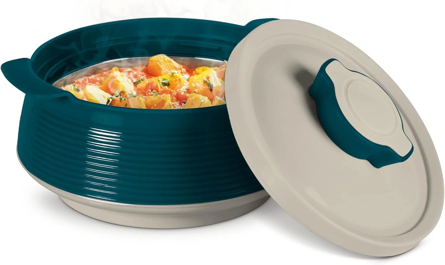 ظروف درب دار عایق دار استیل میلتون مدل Venice Jr، مجموعه 3 عددی، (450 میلی لیتر، 850 میلی لیتر، 1.35 لیتر)، سبز مرمری | دو جداره | گرم و سرد