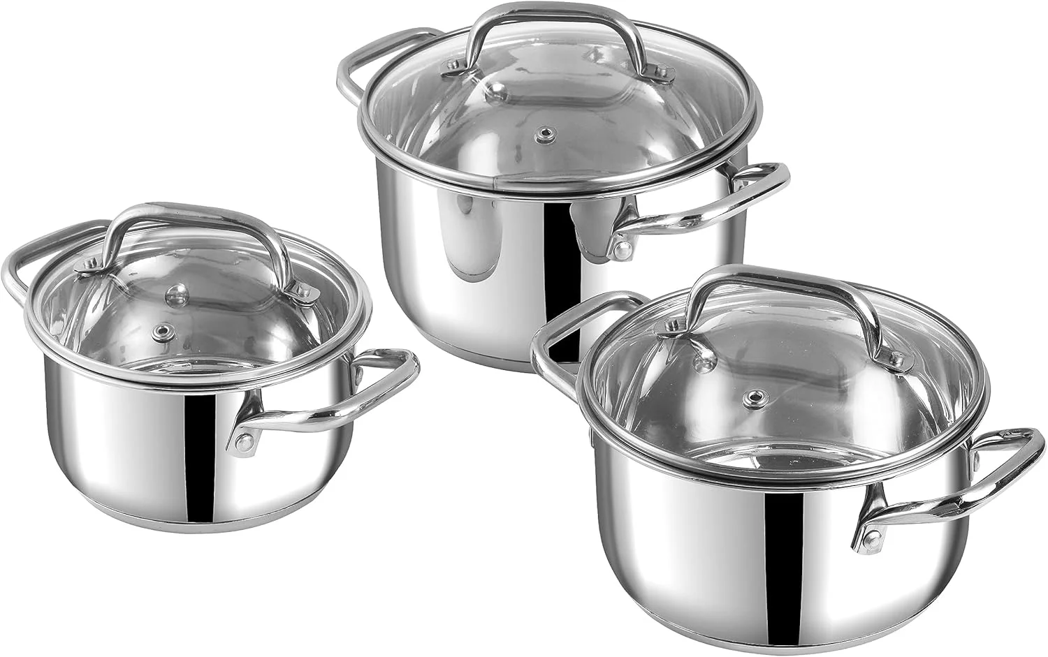 ست قابلمه سس ماینز - 3 تکه - 14 سانتی متر - 1.2 لیتر / 16 سانتی متر - 2 لیتر / 18 سانتی متر - 2.7 لیتر