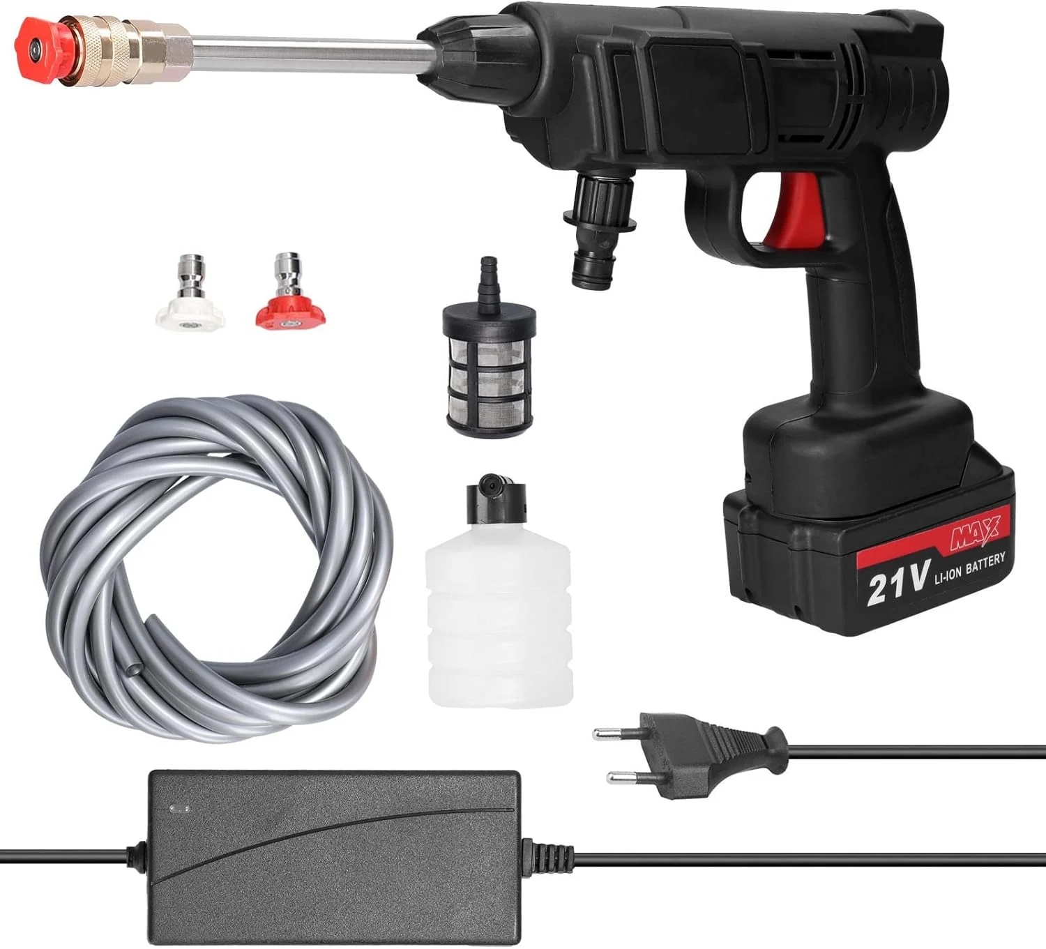 دستگاه کارواش فشار قوی بی سیم خانگی Eacam، ابزار شستشوی خودرو قابل حمل، ماشین شستشوی اتومبیل با بطری فوم