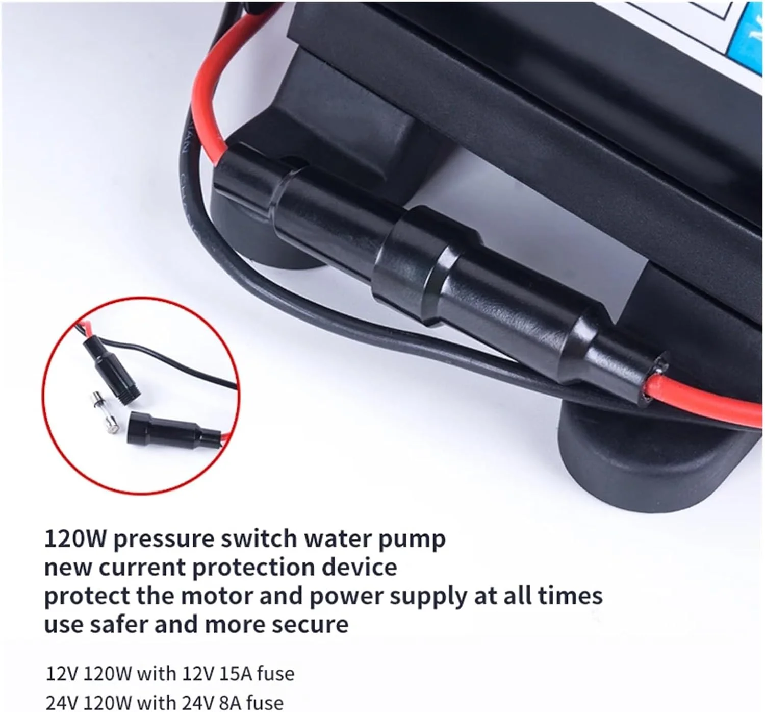 پمپ دیافراگمی، 12 ولت 24 ولت 120 وات 130 PSI 10 لیتر در دقیقه، پمپ خود مکش دیافراگمی فشار قوی آب، سمپاش کارواش (12 ولت 120 وات)