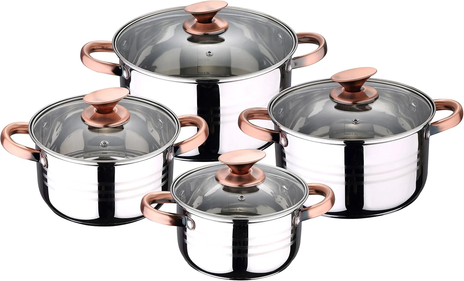 ست 8 پارچه ظروف پخت و پز استیل سان ایگناسیو مدل ALTEA با کف القایی، ست قابلمه، SG8021