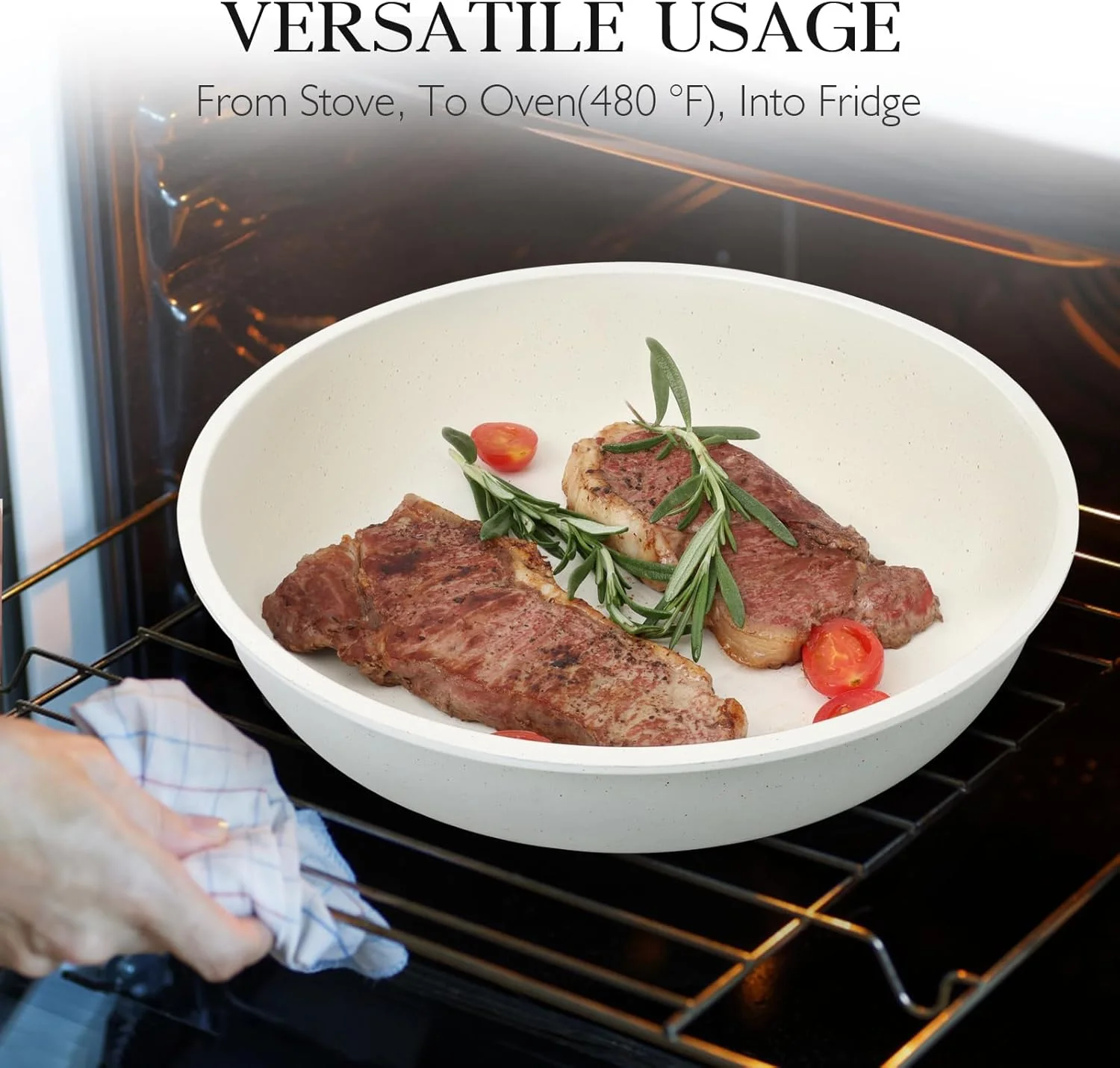 ست قابلمه و تابه نچسب GiPP، ست ظروف آشپزی با دسته جداشدنی، ظروف آشپزخانه القایی با دسته قابل جابجایی، ست ظروف آشپزی قابل انباشت RV، قابل استفاده در فر/ماشین ظرفشویی (ست گرانیتی 5 تکه)…