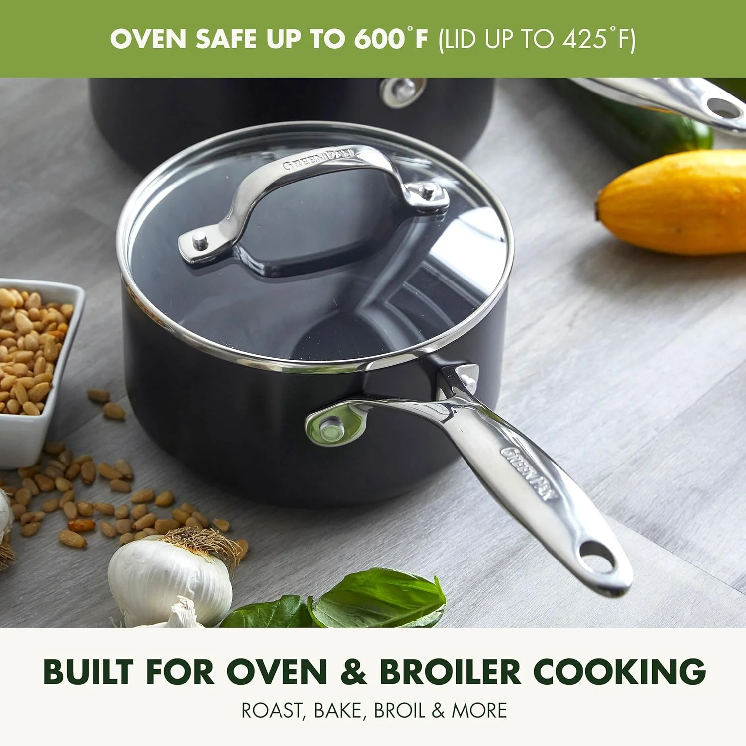 ست قابلمه سس 2 کوارت و 3 کوارت گرین پن والنسیا پرو با روکش سرامیکی نچسب و آنودایز سخت، بدون PFAS، مناسب برای اجاق های القایی، قابل شستشو در ماشین ظرفشویی، قابل استفاده در فر، خاکستری ست قابلمه سس 2 کوارت و 3 کوارت گرین پن والنسیا پرو با روکش سرامیکی نچسب و آنودایز سخت، بدون PFAS، مناسب برای اجاق های القایی، قابل شستشو در ماشین ظرفشویی، قابل استفاده در فر، خاکستری