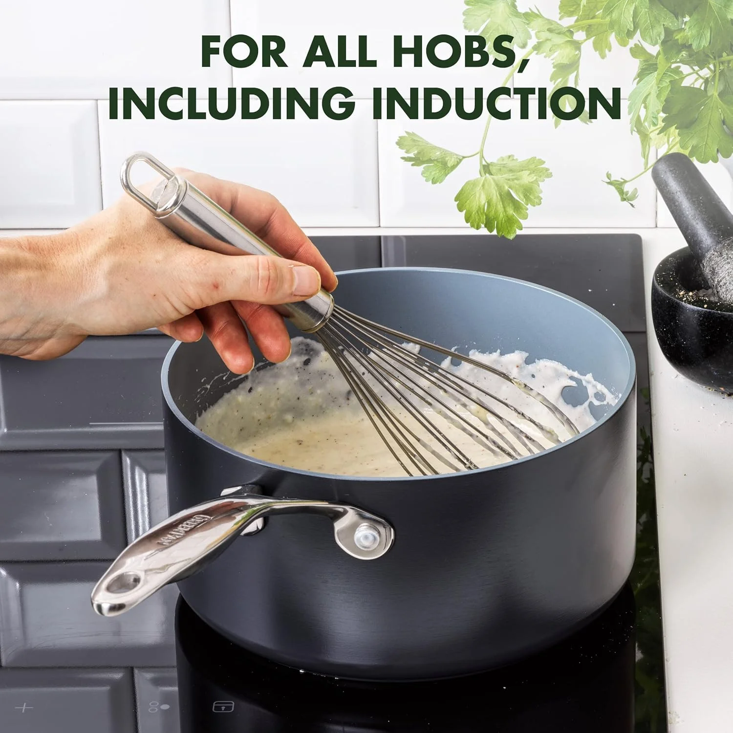 ست قابلمه سس 2 کوارت و 3 کوارت گرین پن والنسیا پرو با روکش سرامیکی نچسب و آنودایز سخت، بدون PFAS، مناسب برای اجاق های القایی، قابل شستشو در ماشین ظرفشویی، قابل استفاده در فر، خاکستری ست قابلمه سس 2 کوارت و 3 کوارت گرین پن والنسیا پرو با روکش سرامیکی نچسب و آنودایز سخت، بدون PFAS، مناسب برای اجاق های القایی، قابل شستشو در ماشین ظرفشویی، قابل استفاده در فر، خاکستری