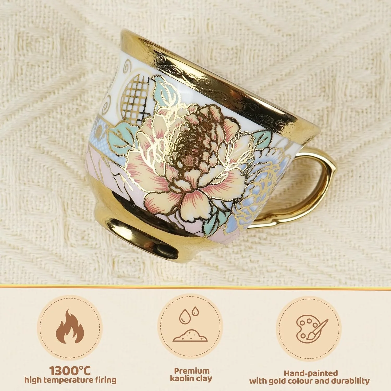 ست قوری چای و قهوه سرامیکی به سبک سلطنتی اروپایی، طرح گلدار با حاشیه طلایی، ست چای خوری قدیمی، ست فنجان قهوه خوری ظریف، ست فنجان چای خوری (13 تکه) ست قوری چای و قهوه سرامیکی به سبک سلطنتی اروپایی، طرح گلدار با حاشیه طلایی، ست چای خوری قدیمی، ست فنجان قهوه خوری ظریف، ست فنجان چای خوری (13 تکه)