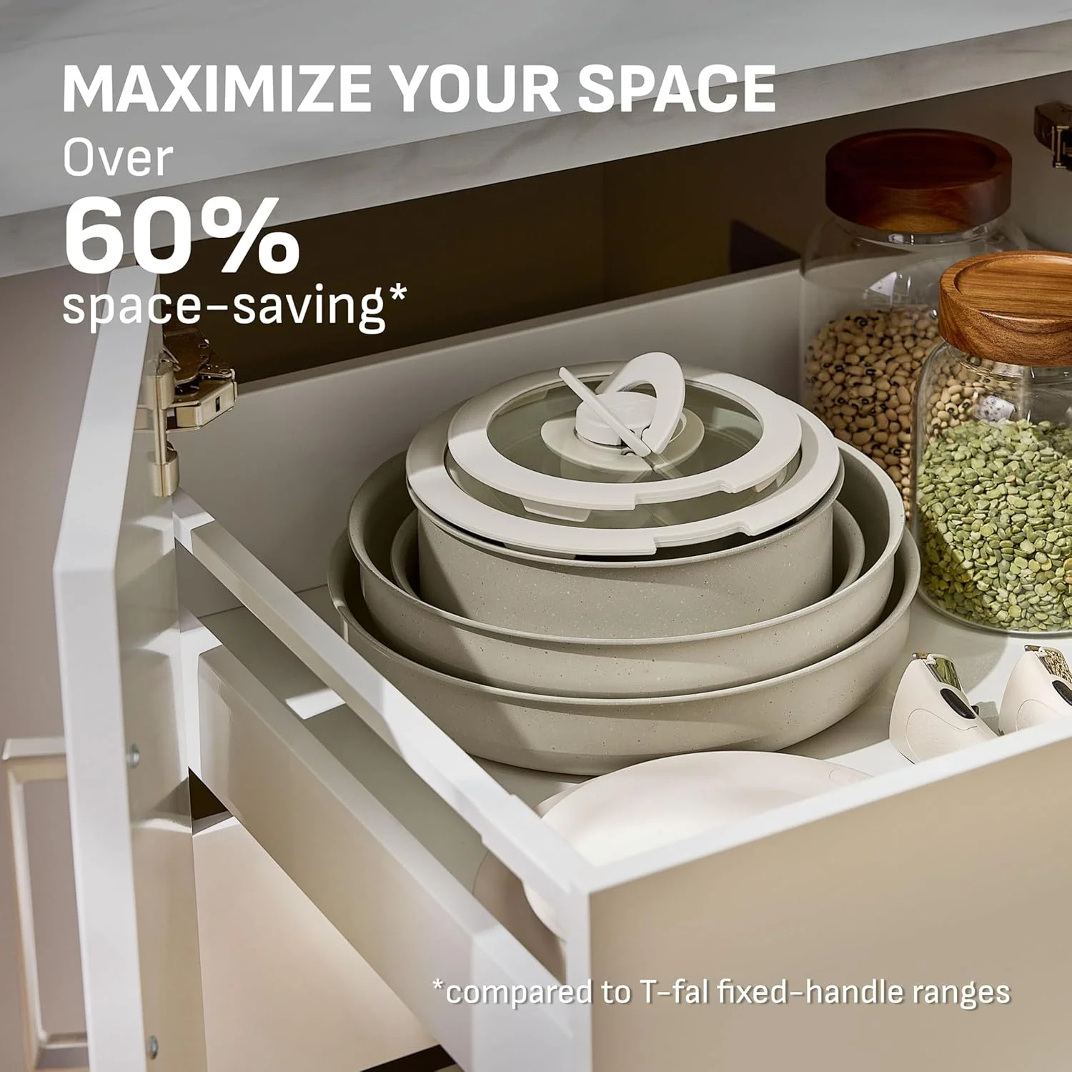 ست ظروف آشپزی 11 پارچه T-fal Ingenio Essentials با دسته جداشدنی/قابل جابجایی، گرانیت تیتانیوم نچسب، ایمن برای فر تا 260 درجه سانتیگراد، قابل انباشتن، ست قابلمه و تابه، تابه سرخ کن، قابل شستشو در ماشین ظرفشویی، بژ ست ظروف آشپزی 11 پارچه T-fal Ingenio Essentials با دسته جداشدنی/قابل جابجایی، گرانیت تیتانیوم نچسب، ایمن برای فر تا 260 درجه سانتیگراد، قابل انباشتن، ست قابلمه و تابه، تابه سرخ کن، قابل شستشو در ماشین ظرفشویی، بژ