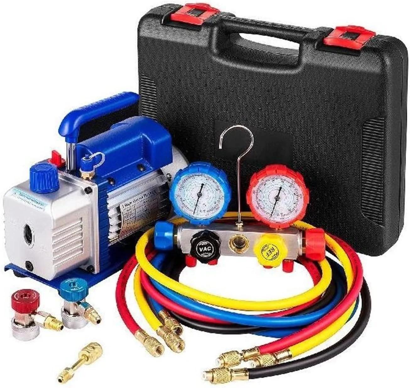 پمپ وکیوم مبرد AC مدل AJWYSOI 4.8CFM به همراه گیج، مناسب برای تهویه مطبوع HVAC، بسته بندی وکیوم خانگی، تعمیرات خودرو