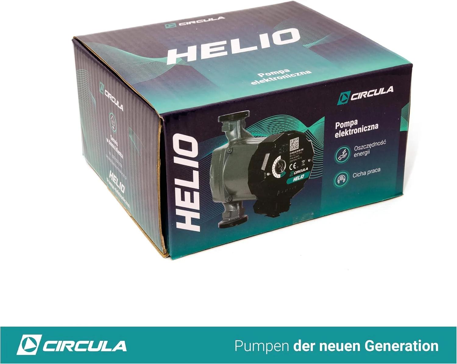 پمپ سیرکوله با راندمان بالا CIRCULA Helio 25-60/180، پمپ سیرکولاسیون و پمپ گرمایشی قوی، IP 44، حالت خودکار و دکمه چرخشی مداوم برای عملکرد آسان، صرفه جویی تا 80٪ در مصرف برق
