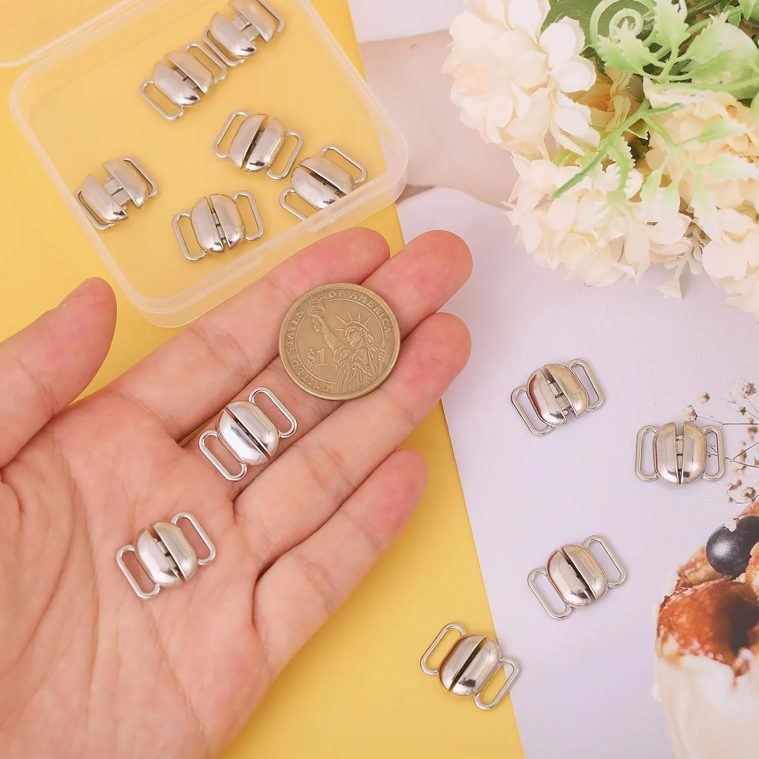 CHGCRAFT 12 عدد قلاب بند سوتین فلزی، بست سوتین، قطعه جایگزین، لغزنده تنظیم بست برای دوخت بیکینی، تاپ های مایو هالتر، لباس زیر زنانه، آلیاژ، بیضی، 20x15x4 میلی متر CHGCRAFT 12 عدد قلاب بند سوتین فلزی، بست سوتین، قطعه جایگزین، لغزنده تنظیم بست برای دوخت بیکینی، تاپ های مایو هالتر، لباس زیر زنانه، آلیاژ، بیضی، 20x15x4 میلی متر