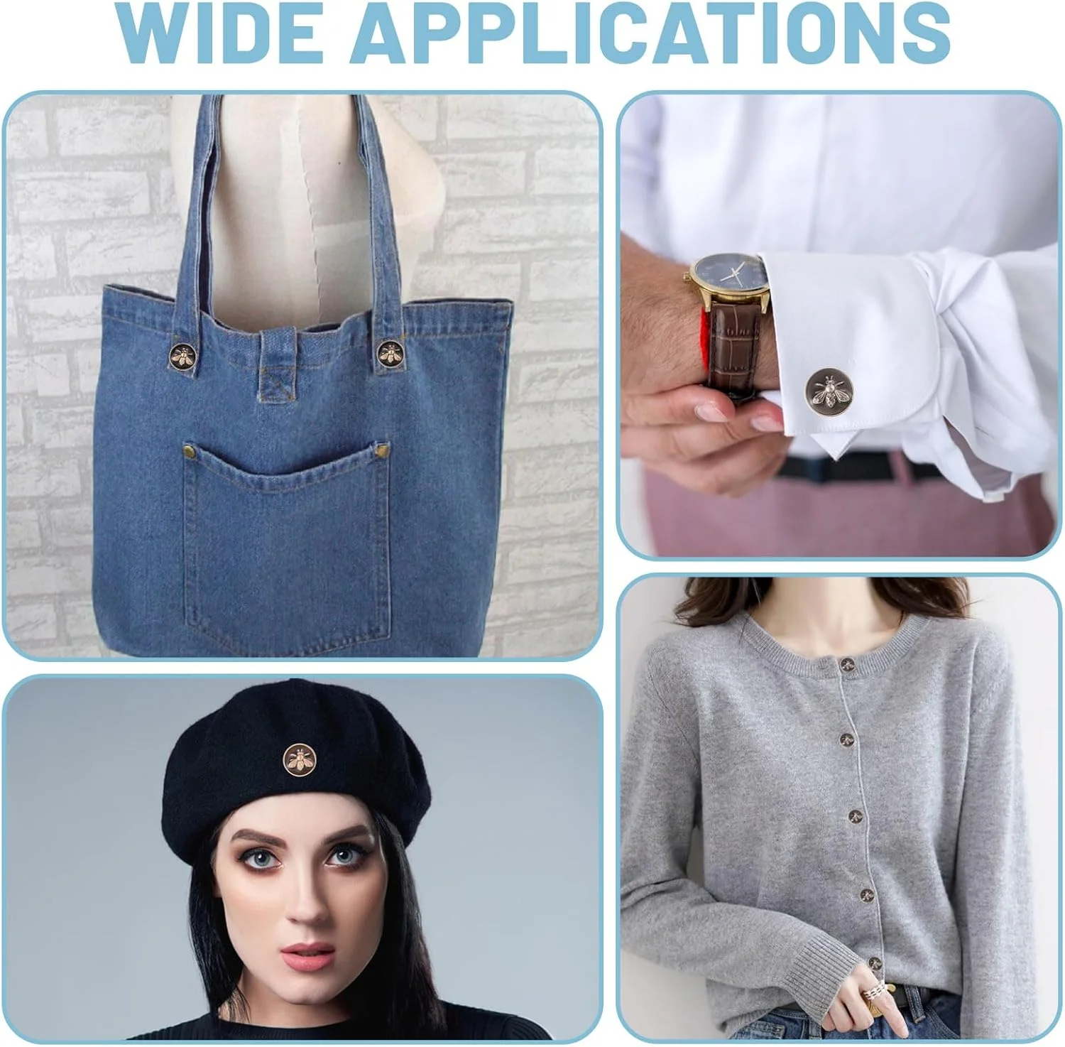 CHGCRAFT بسته 24 عددی دکمه های فلزی زنبوری رنگی، دکمه های تخت گرد گالوانیزه برای دوخت کت، 23 میلی متر / 0.9 اینچ، برای دوخت، کارهای دستی و تزئین CHGCRAFT بسته 24 عددی دکمه های فلزی زنبوری رنگی، دکمه های تخت گرد گالوانیزه برای دوخت کت، 23 میلی متر / 0.9 اینچ، برای دوخت، کارهای دستی و تزئین