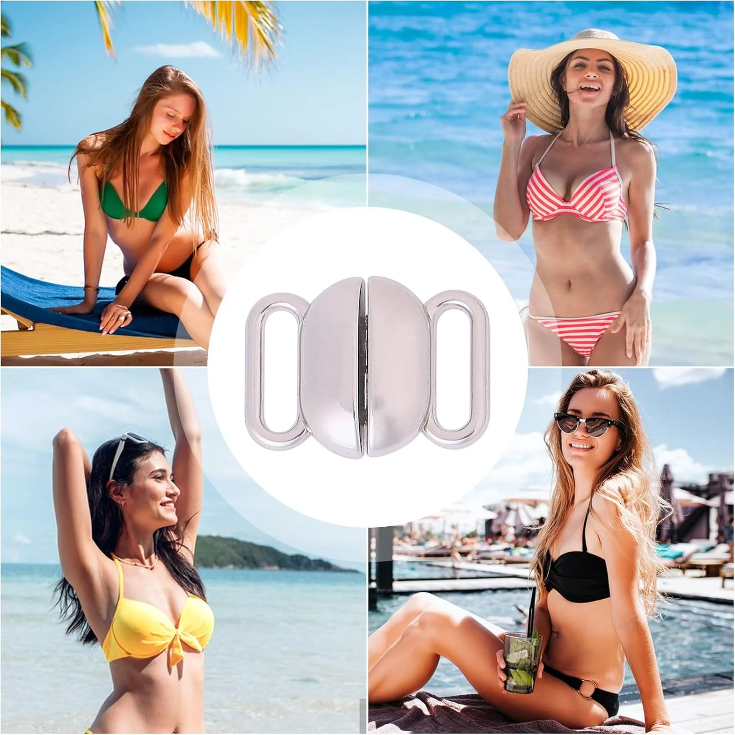 CHGCRAFT 12 عدد قلاب بند سوتین فلزی، بست سوتین، قطعه جایگزین، لغزنده تنظیم بست برای دوخت بیکینی، تاپ های مایو هالتر، لباس زیر زنانه، آلیاژ، بیضی، 20x15x4 میلی متر CHGCRAFT 12 عدد قلاب بند سوتین فلزی، بست سوتین، قطعه جایگزین، لغزنده تنظیم بست برای دوخت بیکینی، تاپ های مایو هالتر، لباس زیر زنانه، آلیاژ، بیضی، 20x15x4 میلی متر