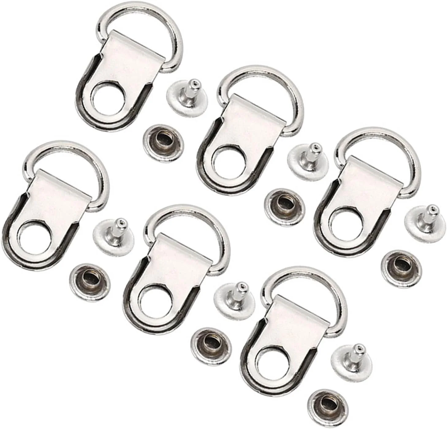 چازکول 100 ست سگک چکمه کفش، سگک حلقه D، قلاب بند کفش چکمه، سوراخ دکمه نصب سریع بند کفش فلزی برای کیف چرمی کفش ابزار پرچ DIY، 9x14MM چازکول 100 ست سگک چکمه کفش، سگک حلقه D، قلاب بند کفش چکمه، سوراخ دکمه نصب سریع بند کفش فلزی برای کیف چرمی کفش ابزار پرچ DIY، 9x14MM
