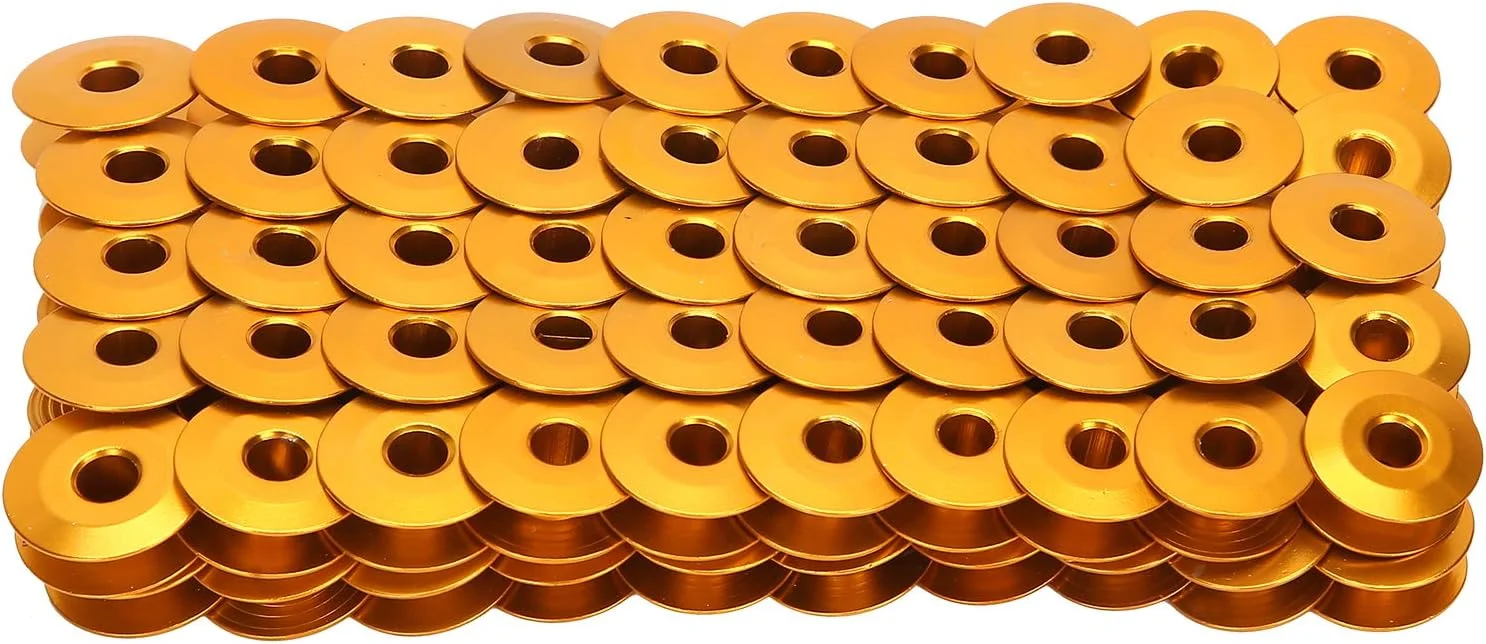 CENAP Sewing Machine Bobbins Walking Foot Flat Car Embroidery Machine Aluminum Bobbin Flat Bevel Replacement Gold Thread for Lockstitch (Color : 272152a Inclined Surface)