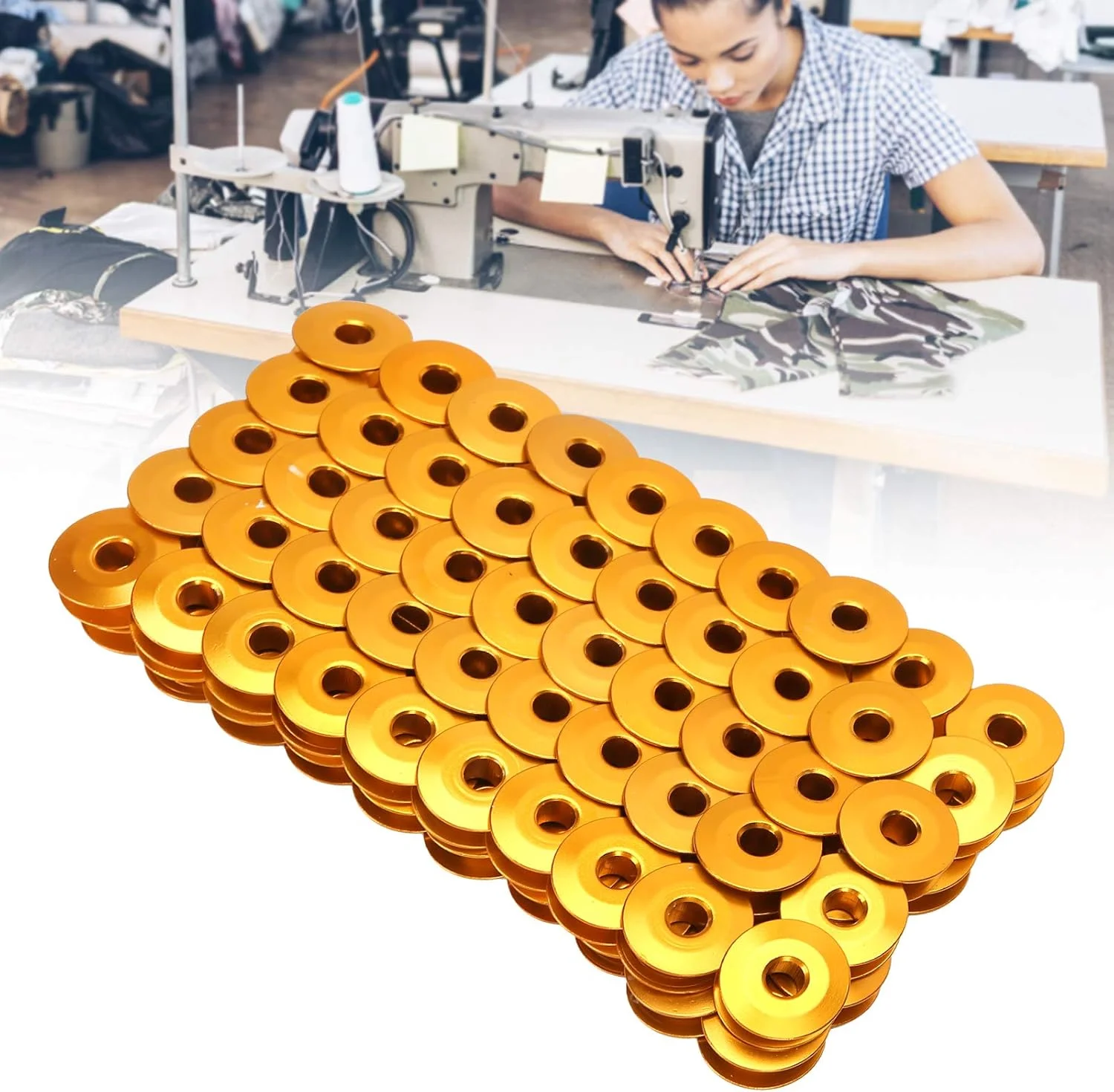 CENAP Sewing Machine Bobbins Walking Foot Flat Car Embroidery Machine Aluminum Bobbin Flat Bevel Replacement Gold Thread for Lockstitch (Color : 272152a Inclined Surface) CENAP Sewing Machine Bobbins Walking Foot Flat Car Embroidery Machine Aluminum Bobbin Flat Bevel Replacement Gold Thread for Lockstitch (Color : 272152a Inclined Surface)