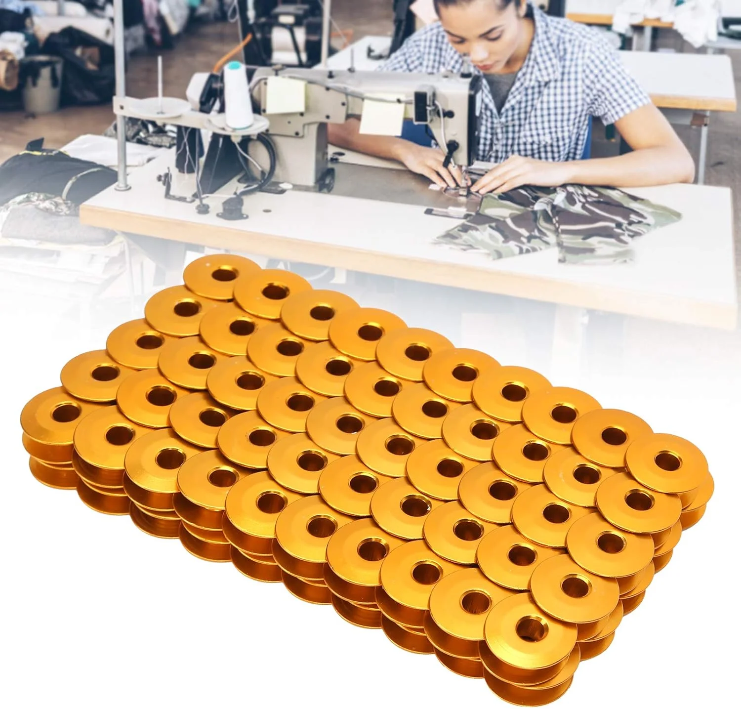 CENAP Sewing Machine Bobbins Walking Foot Flat Car Embroidery Machine Aluminum Bobbin Flat Bevel Replacement Gold Thread for Lockstitch (Color : 40264a Plane) CENAP Sewing Machine Bobbins Walking Foot Flat Car Embroidery Machine Aluminum Bobbin Flat Bevel Replacement Gold Thread for Lockstitch (Color : 40264a Plane)