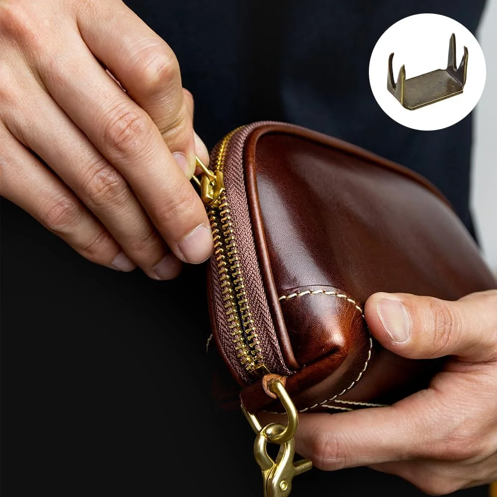 ست 45 عددی استاپر زیپ Capiant، 5 استاپر بالا و پایین، کیت تعمیر زیپ برای کیف، کت و ژاکت (برنزی + نوک مدادی + نقره ای سفید)
