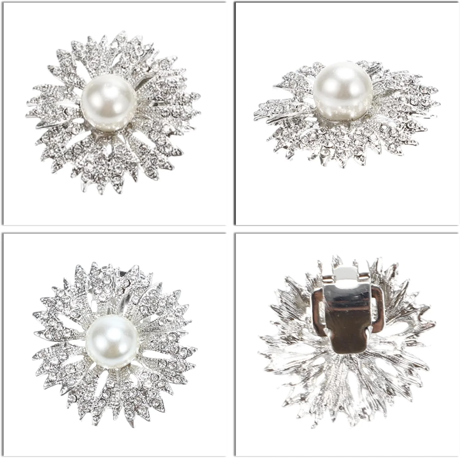 CAPASTEC 2 عدد سگک کفش نگین دار، لوازم جانبی جواهرات کفش، رنگ نقره ای CAPASTEC 2 عدد سگک کفش نگین دار، لوازم جانبی جواهرات کفش، رنگ نقره ای