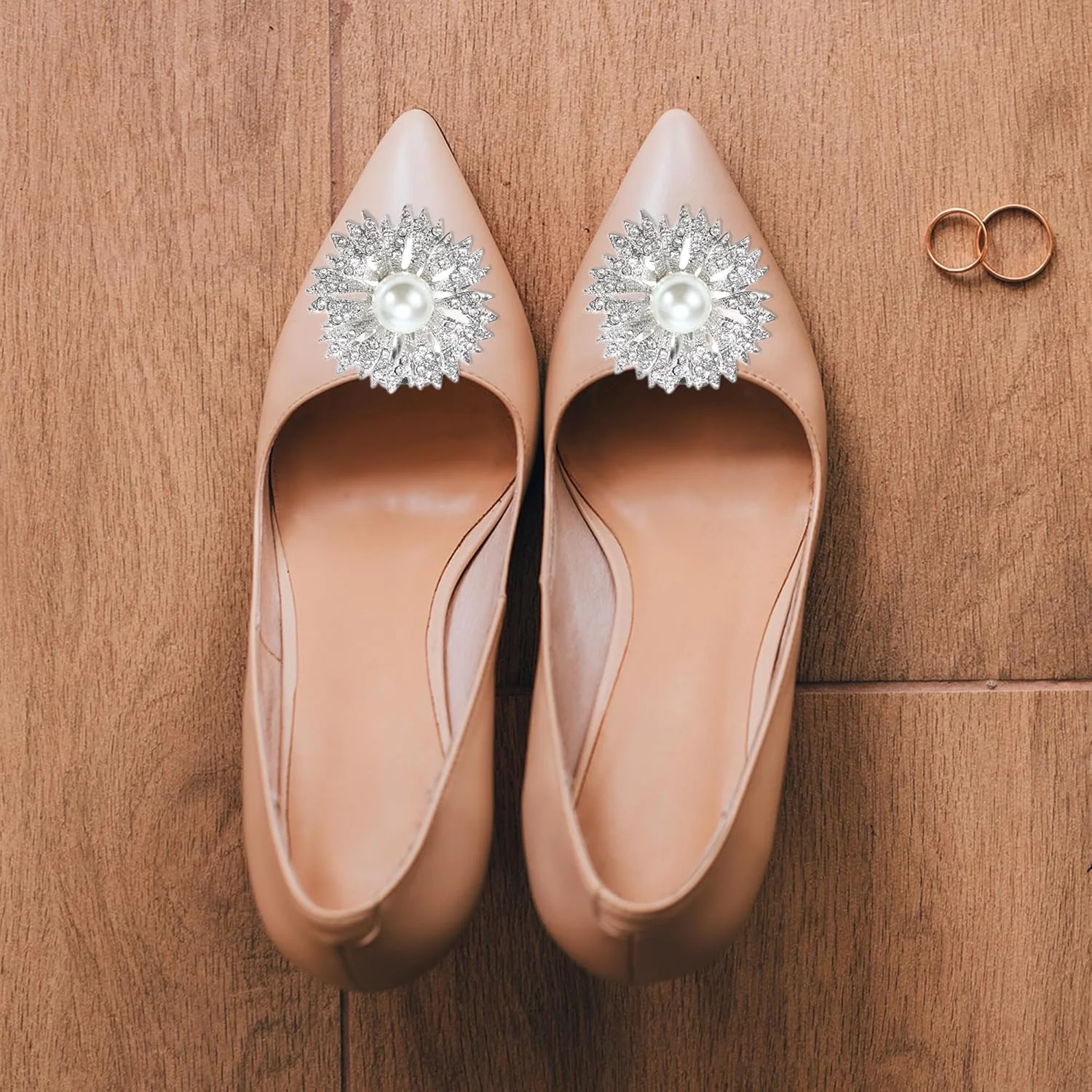 CAPASTEC 2 عدد سگک کفش نگین دار، لوازم جانبی جواهرات کفش، رنگ نقره ای CAPASTEC 2 عدد سگک کفش نگین دار، لوازم جانبی جواهرات کفش، رنگ نقره ای