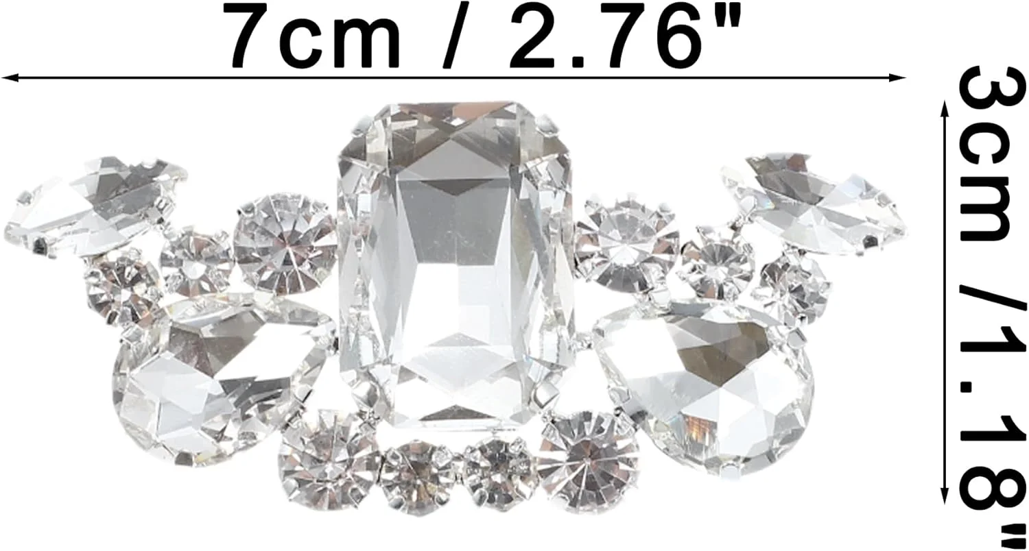سگک کفش زنانه نگین دار CAPASTEC، دو عددی، 7x3 سانتی متر، رنگ نقره ای سگک کفش زنانه نگین دار CAPASTEC، دو عددی، 7x3 سانتی متر، رنگ نقره ای