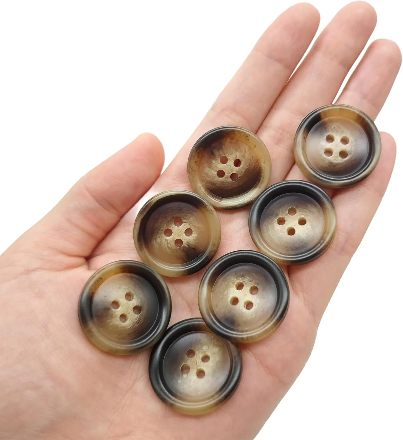 دکمه های خیاطی رزینی قهوه ای بزرگ CANDEOLA، 10 عددی، سایز 1-1/4 اینچ | دکمه های جایگزین خیاطی عمده برای تزئین لباس و کاردستی (30 میلی متر) دکمه های خیاطی رزینی قهوه ای بزرگ CANDEOLA، 10 عددی، سایز 1-1/4 اینچ | دکمه های جایگزین خیاطی عمده برای تزئین لباس و کاردستی (30 میلی متر)