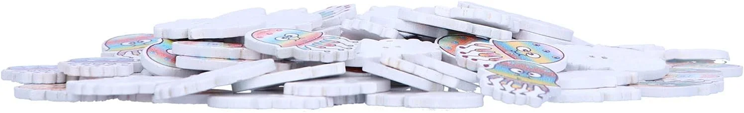 100 عدد دکمه چوبی رنگی طرح دار برای تزئین لباس 100 عدد دکمه چوبی رنگی طرح دار برای تزئین لباس