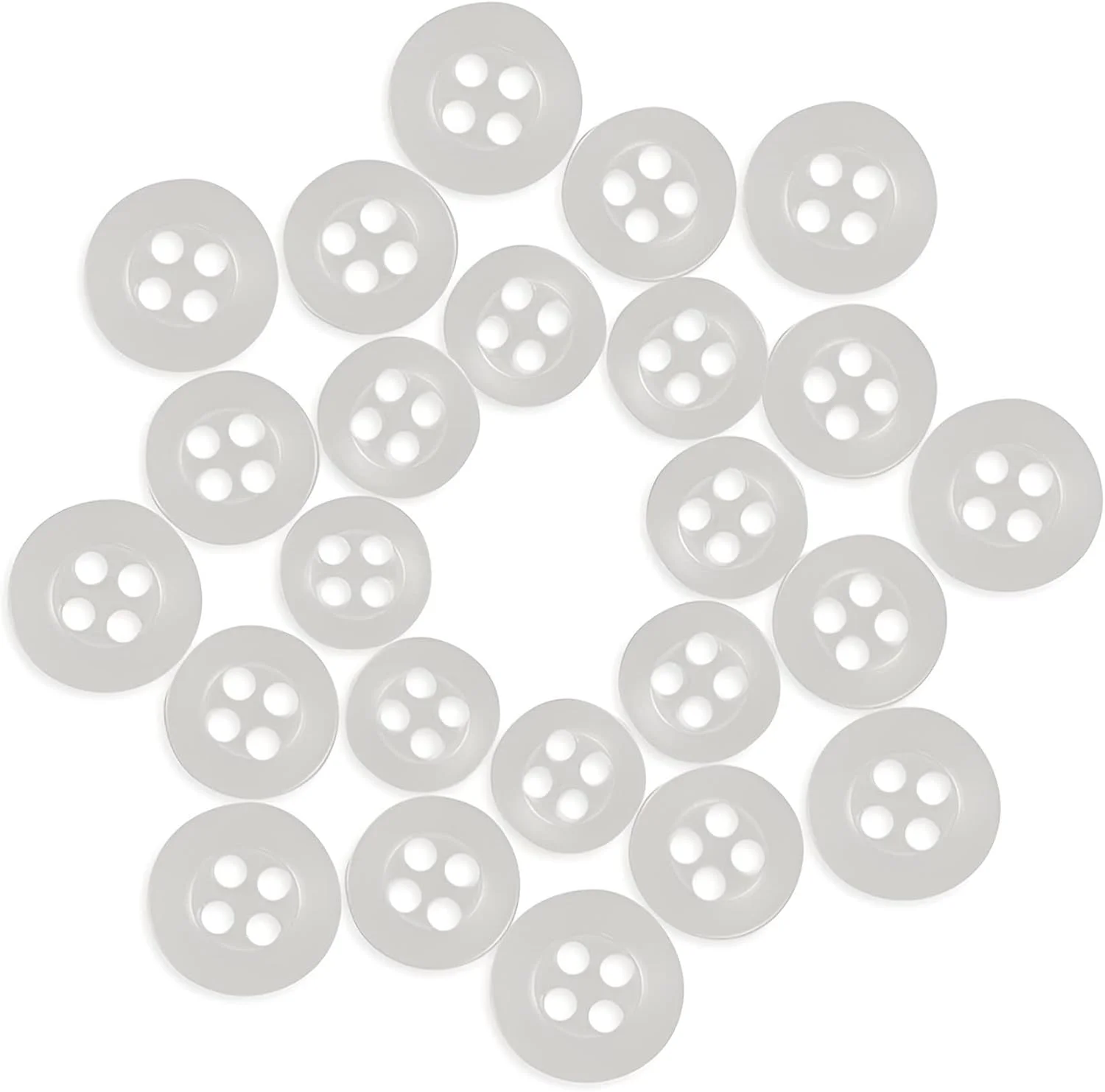 ست 22 عددی دکمه های پیراهن استاندارد ButtonMode شامل 8 دکمه جلوی پیراهن (11 میلی متر)، 7 دکمه آستین (10 میلی متر) و 7 دکمه یقه (9 میلی متر)، سفید شفاف، 22 دکمه ست 22 عددی دکمه های پیراهن استاندارد ButtonMode شامل 8 دکمه جلوی پیراهن (11 میلی متر)، 7 دکمه آستین (10 میلی متر) و 7 دکمه یقه (9 میلی متر)، سفید شفاف، 22 دکمه