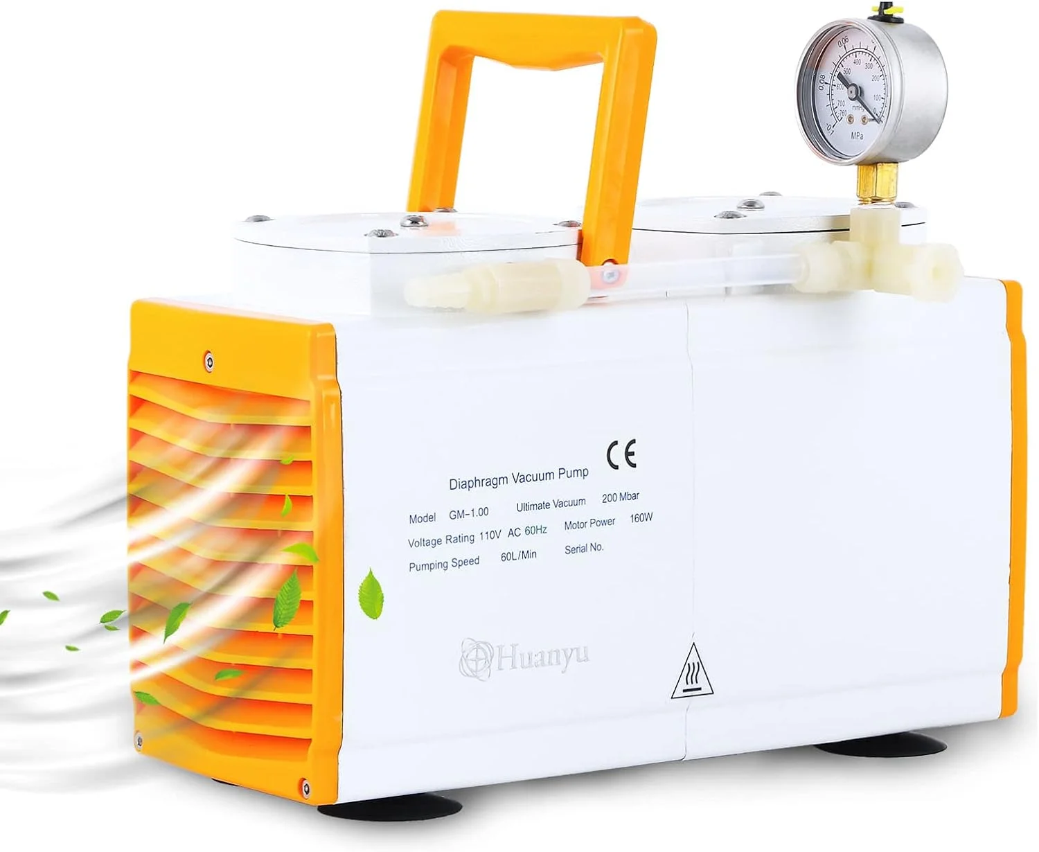 پمپ خلاء دیافراگمی بدون روغن FBITE، پمپ ضد خوردگی آزمایشگاهی صنعتی 60 لیتر در دقیقه (سایز: GM-1.0A (دو سر))