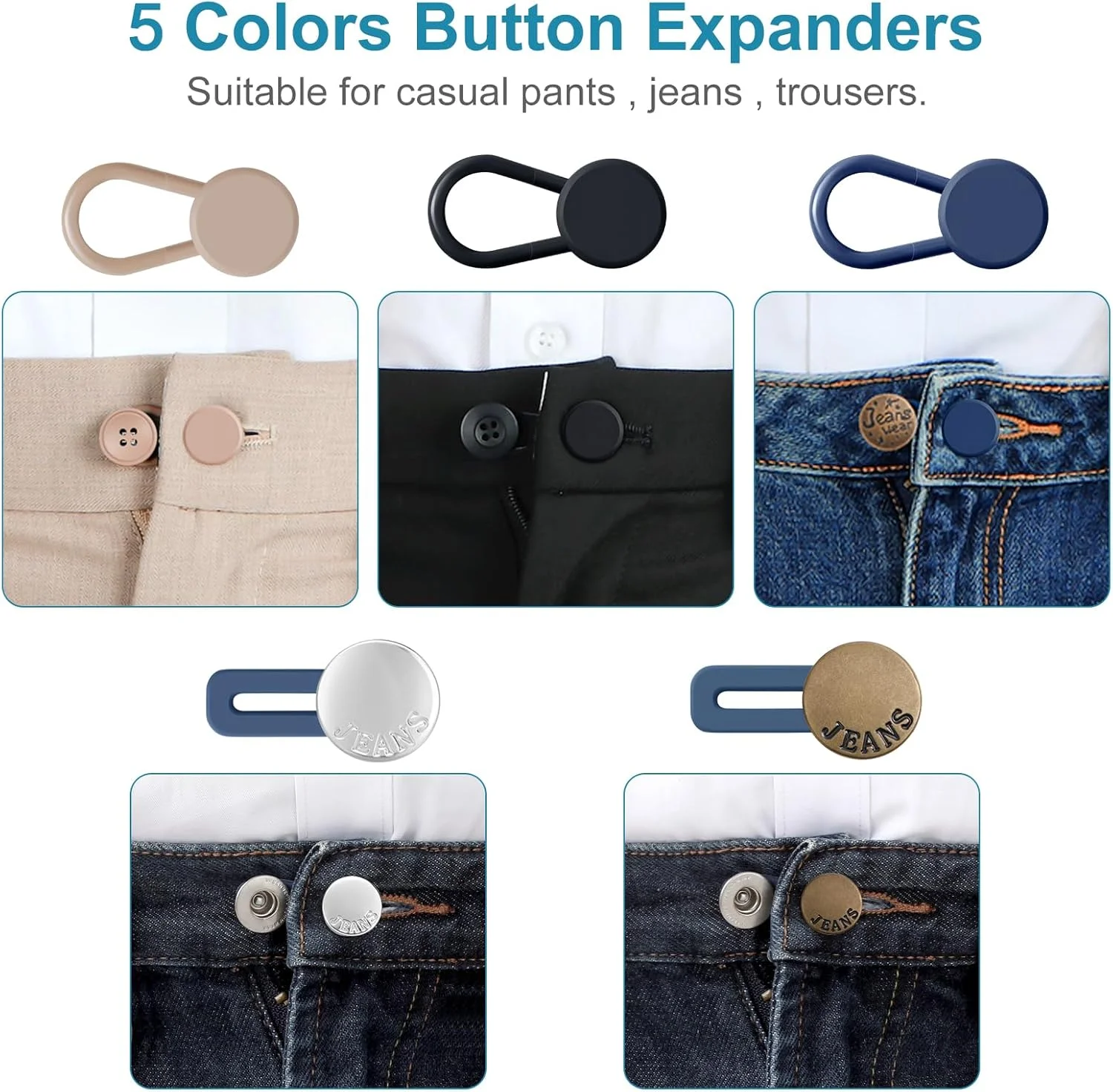 12 Pcs Pant Button Extenders for Jeans, Waist Extenders for Pants for Men, Jean Button Extenders for Momen, No Sew Waist Extensions for 1-1.8 Inches 12 Pcs Pant Button Extenders for Jeans, Waist Extenders for Pants for Men, Jean Button Extenders for Momen, No Sew Waist Extensions for 1-1.8 Inches