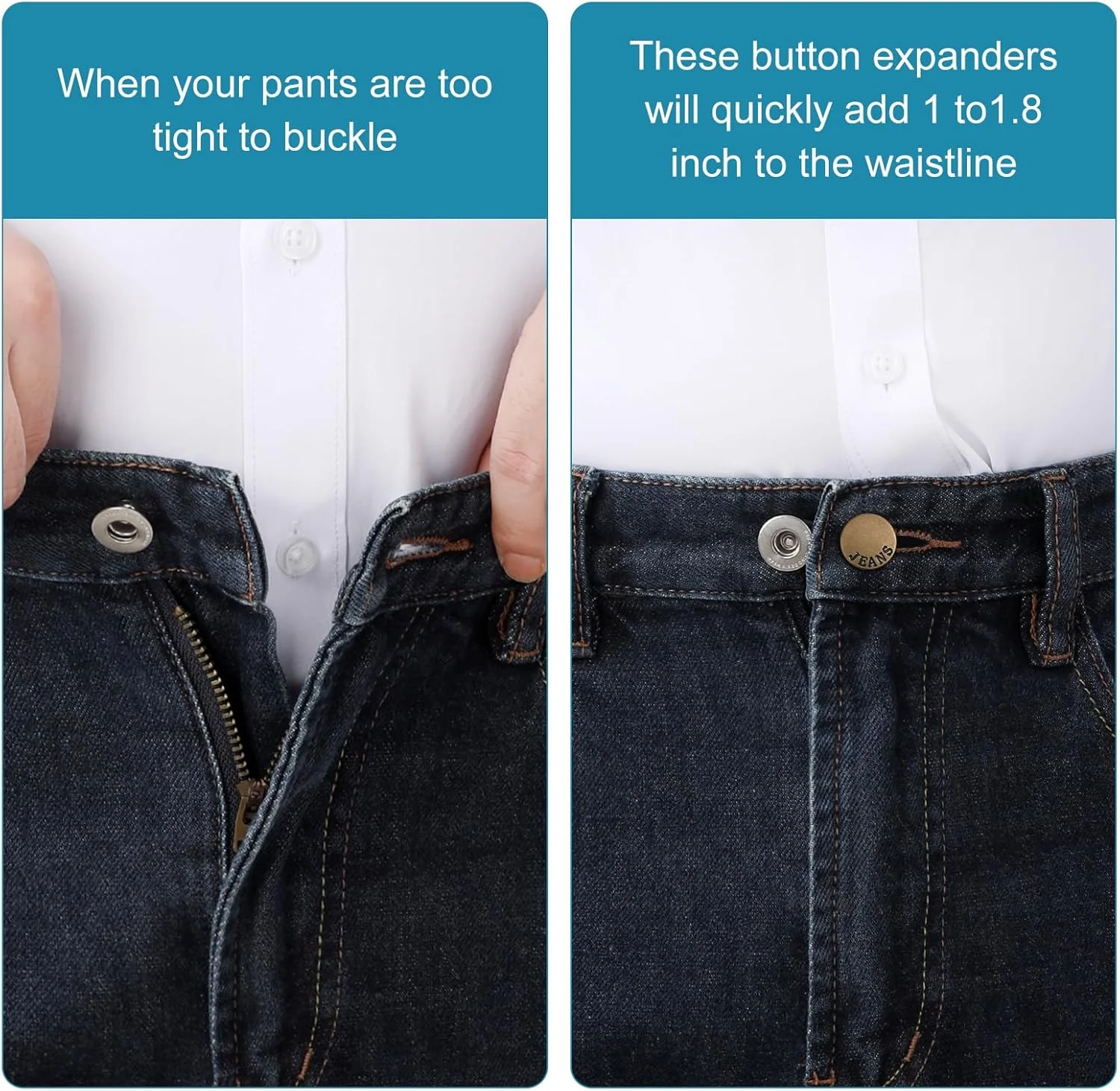 12 Pcs Pant Button Extenders for Jeans, Waist Extenders for Pants for Men, Jean Button Extenders for Momen, No Sew Waist Extensions for 1-1.8 Inches 12 Pcs Pant Button Extenders for Jeans, Waist Extenders for Pants for Men, Jean Button Extenders for Momen, No Sew Waist Extensions for 1-1.8 Inches
