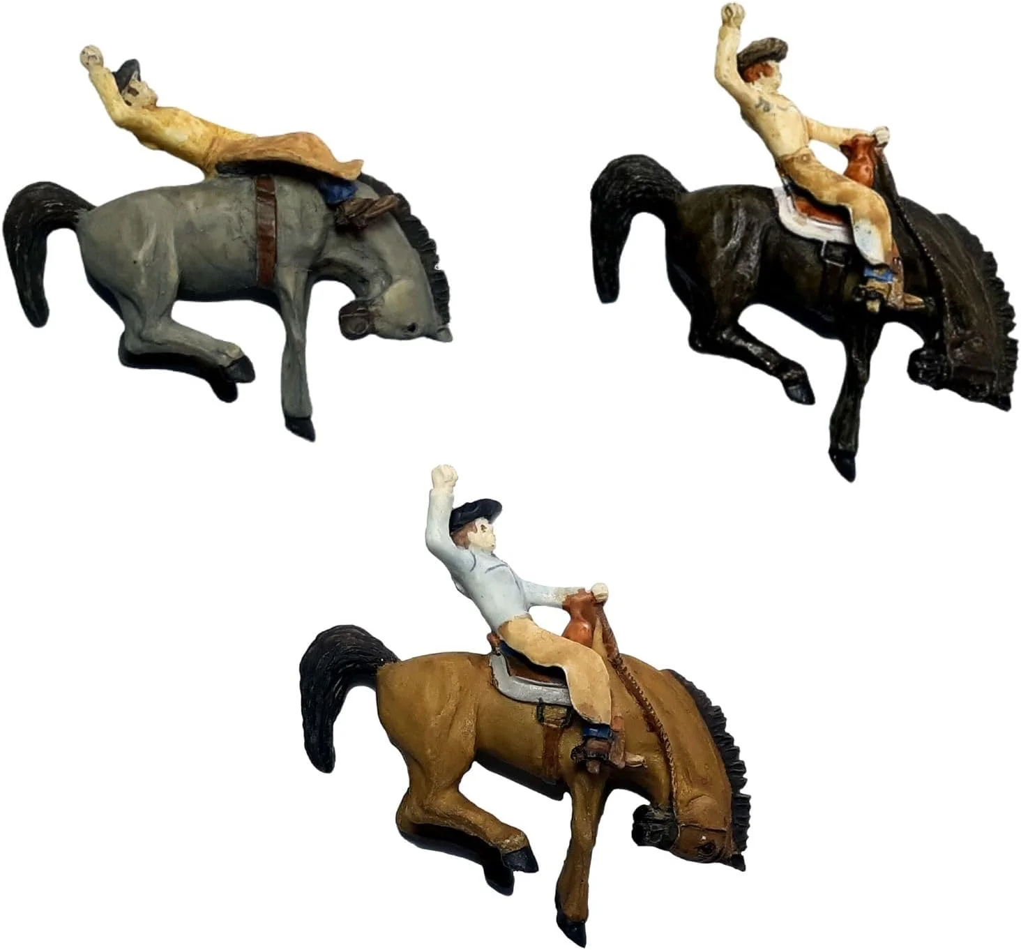 Bucking Bronco Wearable Pins (Set of 3), Small, Resin, no gemstone