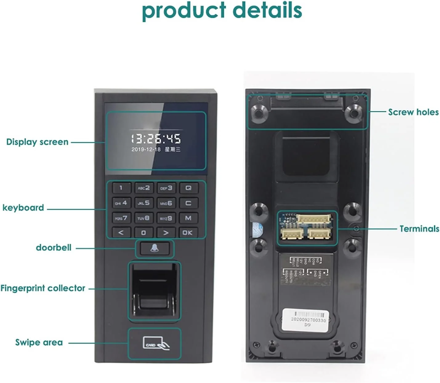 سیستم صفحه کلید اثر انگشت بیومتریک تجهیزات الکترونیکی سازمانی FBITE 125Khz 13.56Mhz RFID کنترل دسترسی الکترونیکی USB ضبط کننده زمان TCP/IP دستگاه حضور و غیاب سازمانی سیستم صفحه کلید اثر انگشت بیومتریک تجهیزات الکترونیکی سازمانی FBITE 125Khz 13.56Mhz RFID کنترل دسترسی الکترونیکی USB ضبط کننده زمان TCP/IP دستگاه حضور و غیاب سازمانی