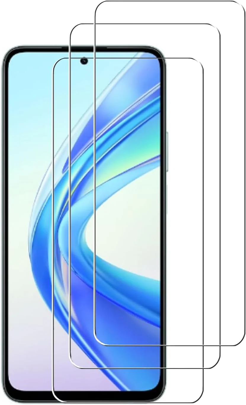 محافظ صفحه نمایش شیشه ای حرارت دیده [بسته 3 عددی] مناسب برای گوشی آنر X7b 4G، سختی 9H، وضوح بالا، ضد خش، بدون حباب و ضد اثر انگشت