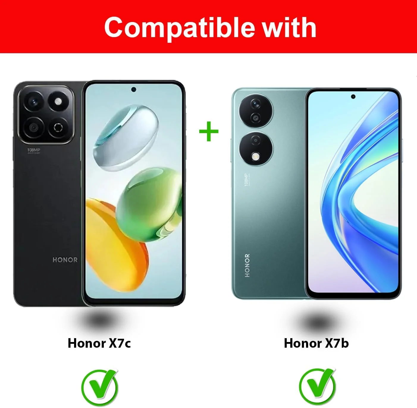 محافظ صفحه نمایش Al-HuTrusHi سازگار با Honor X7c / Honor X7b شیشه حرارت دیده [پوشش کامل HD] [نصب آسان] [حساس به لمس] [ضد خرد شدن]