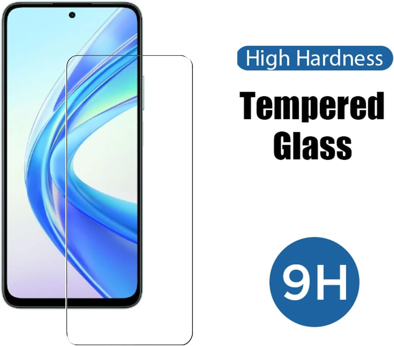 محافظ صفحه نمایش شیشه ای حرارت دیده [بسته 3 عددی] مناسب برای گوشی آنر X7b 4G، سختی 9H، وضوح بالا، ضد خش، بدون حباب و ضد اثر انگشت