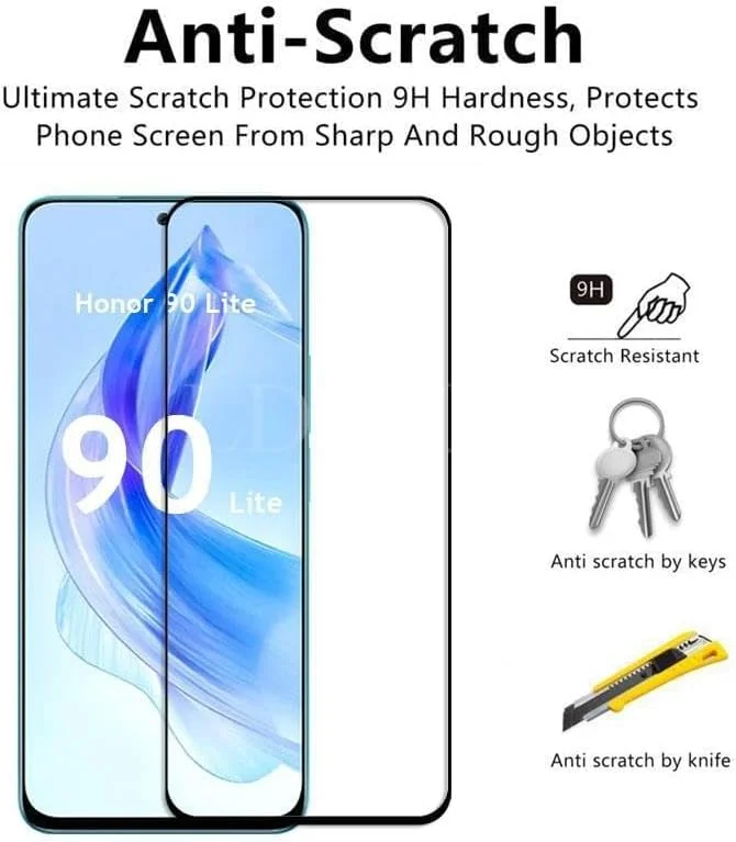 محافظ صفحه نمایش شیشه ای حرارت دیده خمیده سه بعدی با پوشش کامل چسبی Zubitech Honor 90 Lite، مقاوم در برابر اثر انگشت، ضد خش، سختی 9H مناسب برای Honor 90 Lite محافظ صفحه نمایش شیشه ای حرارت دیده خمیده سه بعدی با پوشش کامل چسبی Zubitech Honor 90 Lite، مقاوم در برابر اثر انگشت، ضد خش، سختی 9H مناسب برای Honor 90 Lite