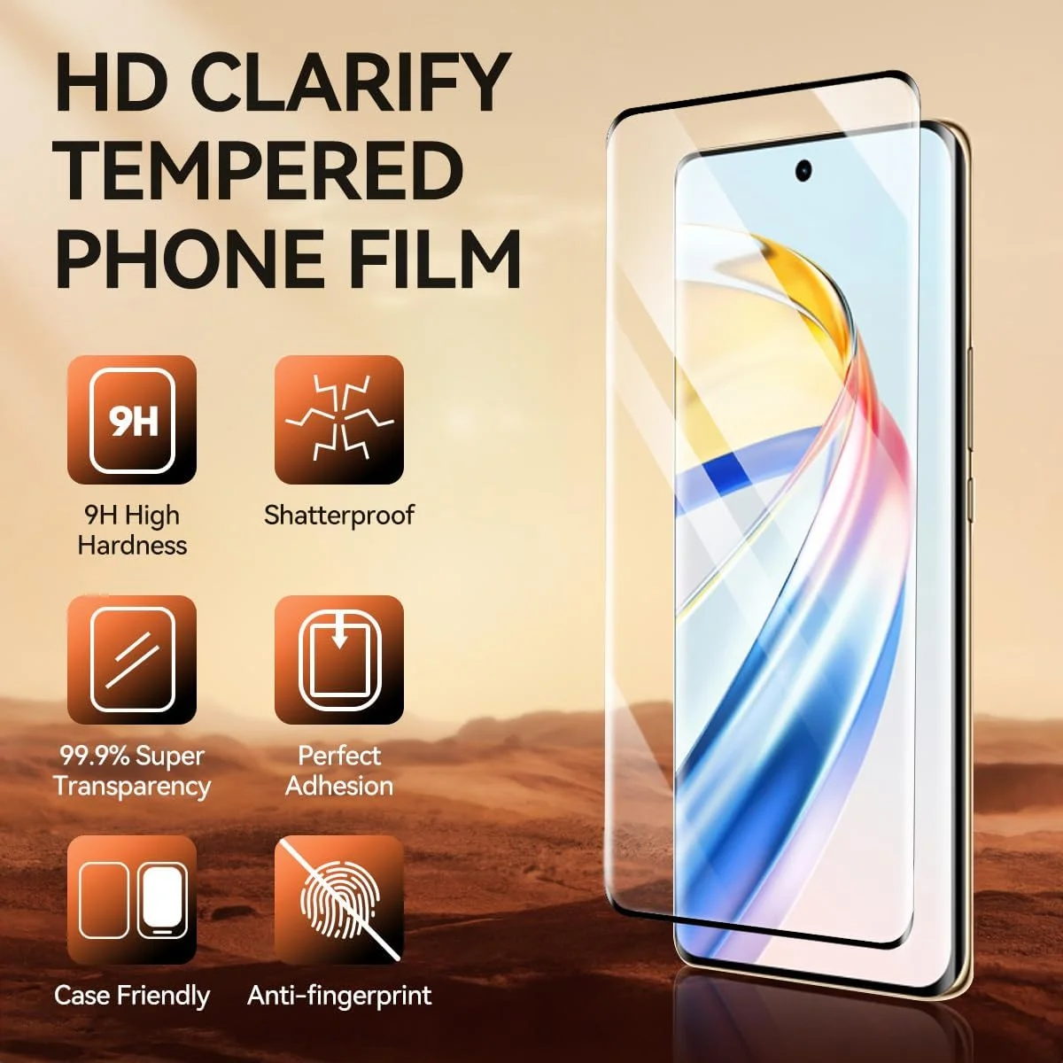 محافظ صفحه نمایش شیشه ای حرارت دیده [بسته 3 عددی] T Tersely برای گوشی Honor X9b 5G، سازگار با قاب، فوق العاده شفاف، ضد خرد شدن، فیلم ضد خش برای محافظت بیشتر