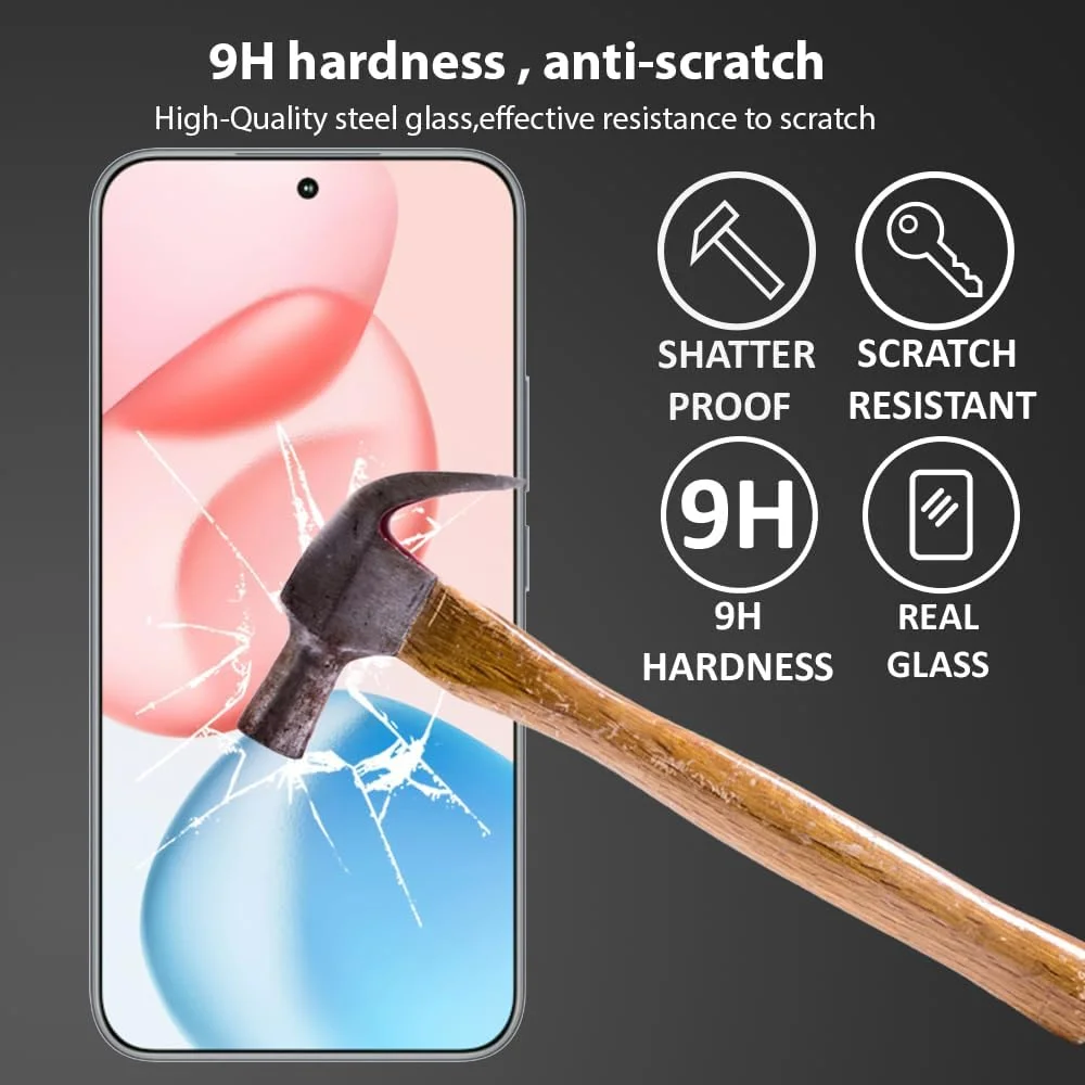 محافظ صفحه نمایش آل حتروشی سازگار با Honor 400، محافظ صفحه نمایش شیشه ای حرارت دیده [ضد تابش نور] [پوشش کامل HD] [نصب آسان] [سختی 9H]