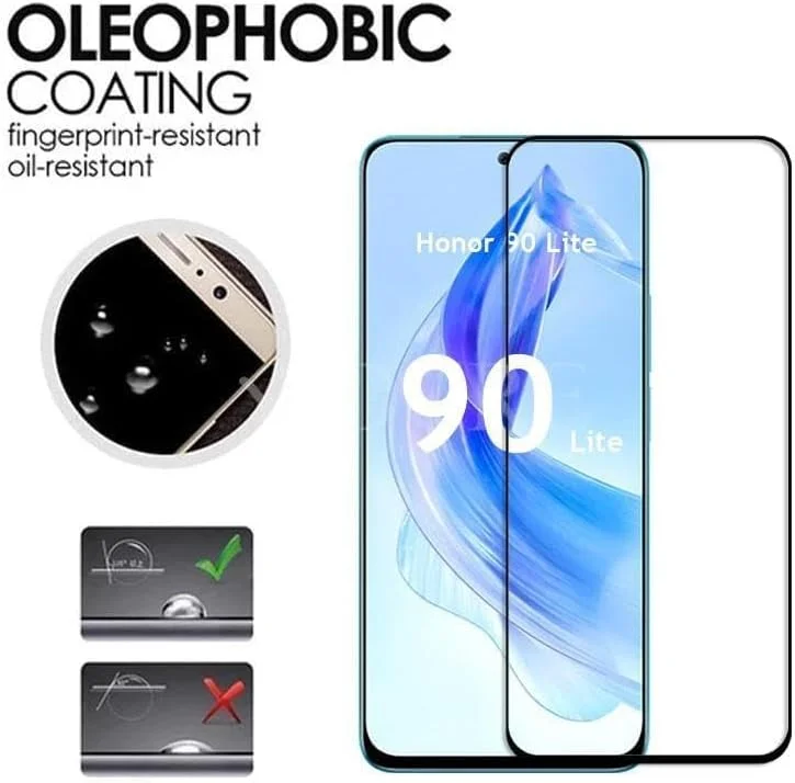 محافظ صفحه نمایش شیشه ای حرارت دیده خمیده سه بعدی با پوشش کامل چسبی Zubitech Honor 90 Lite، مقاوم در برابر اثر انگشت، ضد خش، سختی 9H مناسب برای Honor 90 Lite محافظ صفحه نمایش شیشه ای حرارت دیده خمیده سه بعدی با پوشش کامل چسبی Zubitech Honor 90 Lite، مقاوم در برابر اثر انگشت، ضد خش، سختی 9H مناسب برای Honor 90 Lite
