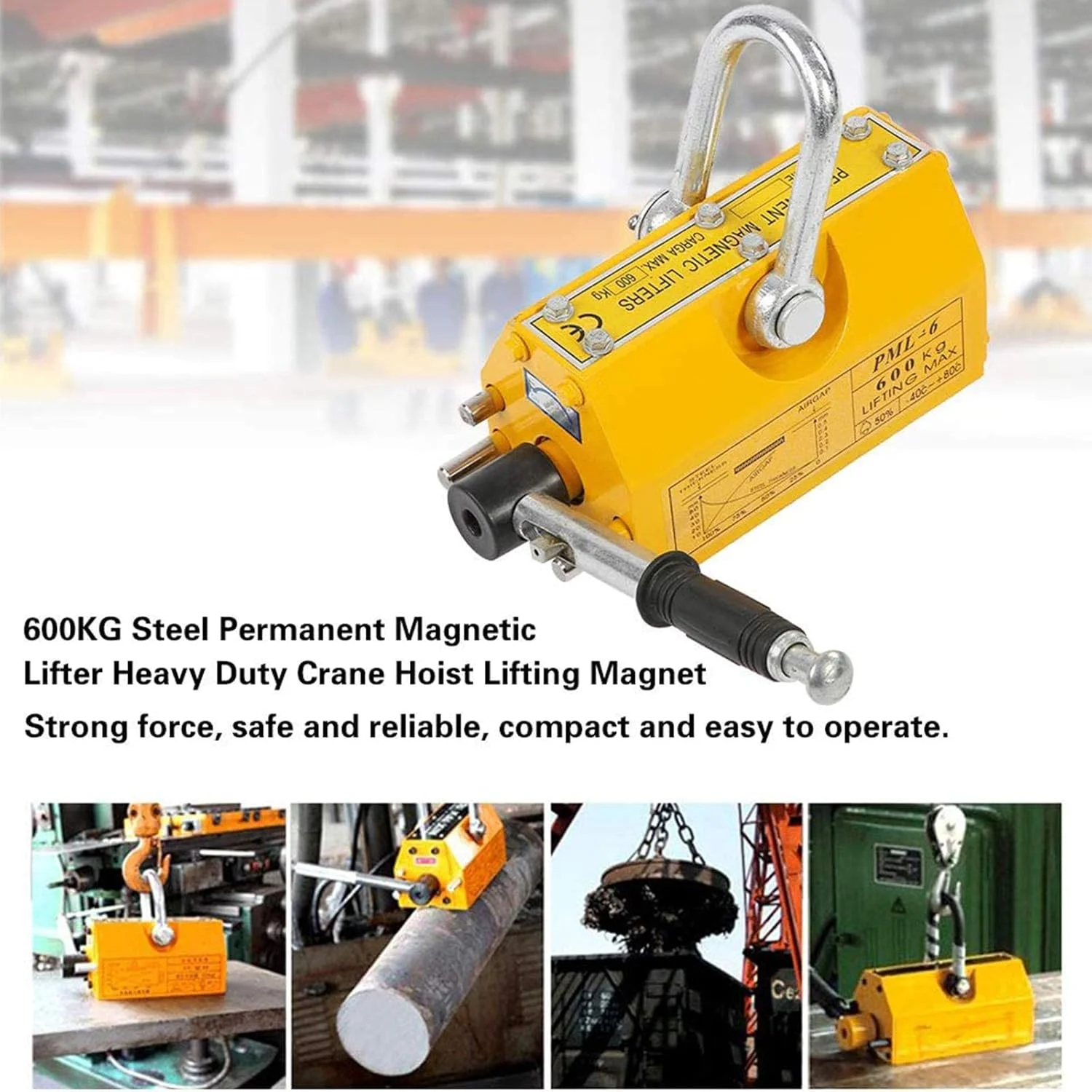 آهنربای بالابر جرثقیل سنگین و قوی FBITE با ظرفیت 600 کیلوگرم، بالابر مغناطیسی دائمی صنعتی، بالابر مواد فلزی مغناطیسی فولادی، بالابر مغناطیسی آهنربای بالابر جرثقیل سنگین و قوی FBITE با ظرفیت 600 کیلوگرم، بالابر مغناطیسی دائمی صنعتی، بالابر مواد فلزی مغناطیسی فولادی، بالابر مغناطیسی