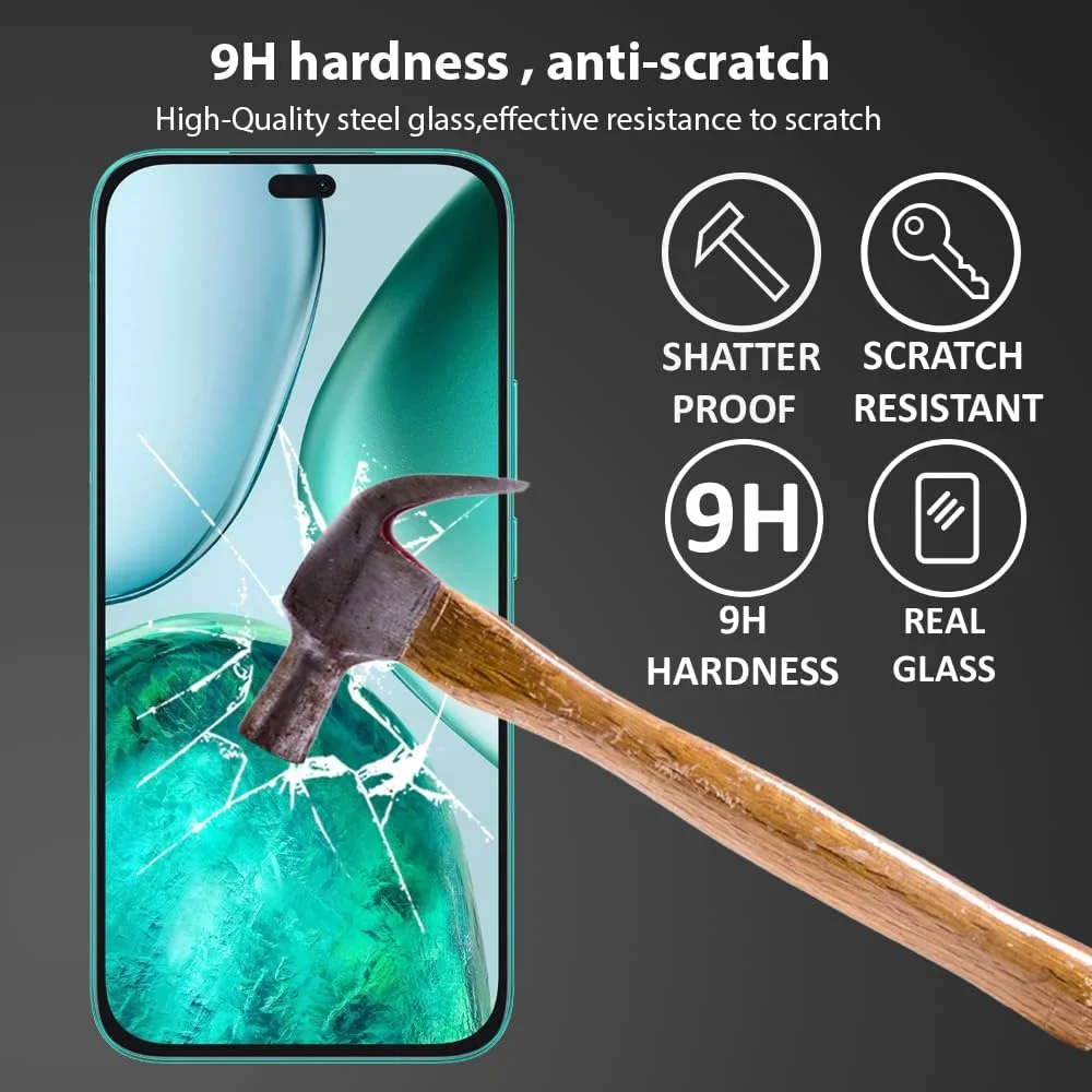 محافظ صفحه نمایش Al-HuTrusHi سازگار با HONOR X8c شیشه حرارت دیده [ضد تابش نور] [پوشش کامل HD] [نصب آسان] [سختی 9H] [حساس به لمس] [ضد خرد شدن]
