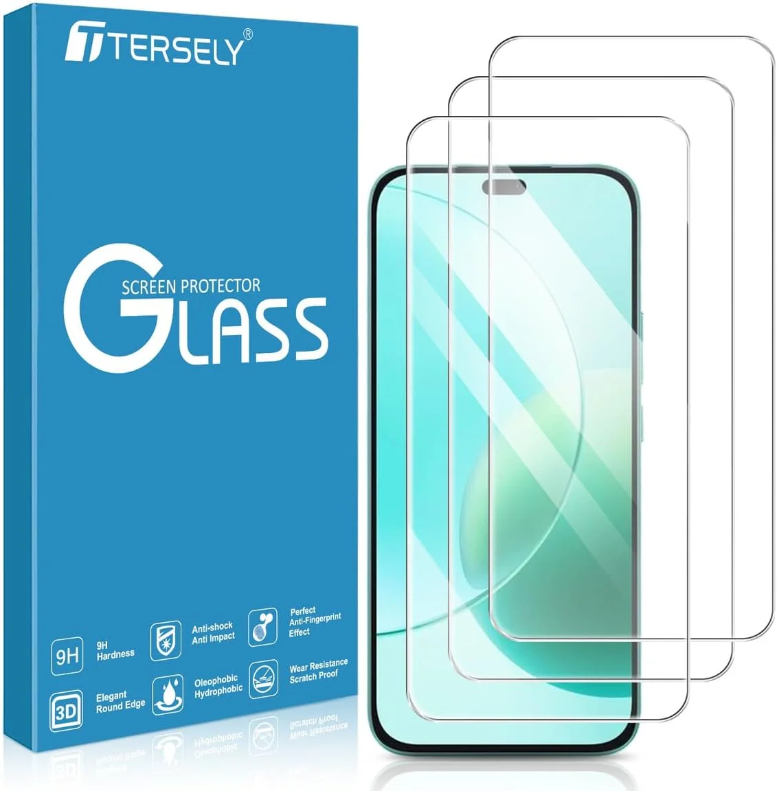 محافظ صفحه نمایش شیشه ای حرارت دیده [بسته 3 عددی] T Tersely برای گوشی Honor 400 Lite 5G، سازگار با قاب، فوق العاده شفاف، مقاوم در برابر شکستگی، فیلم ضد خش برای محافظت بیشتر