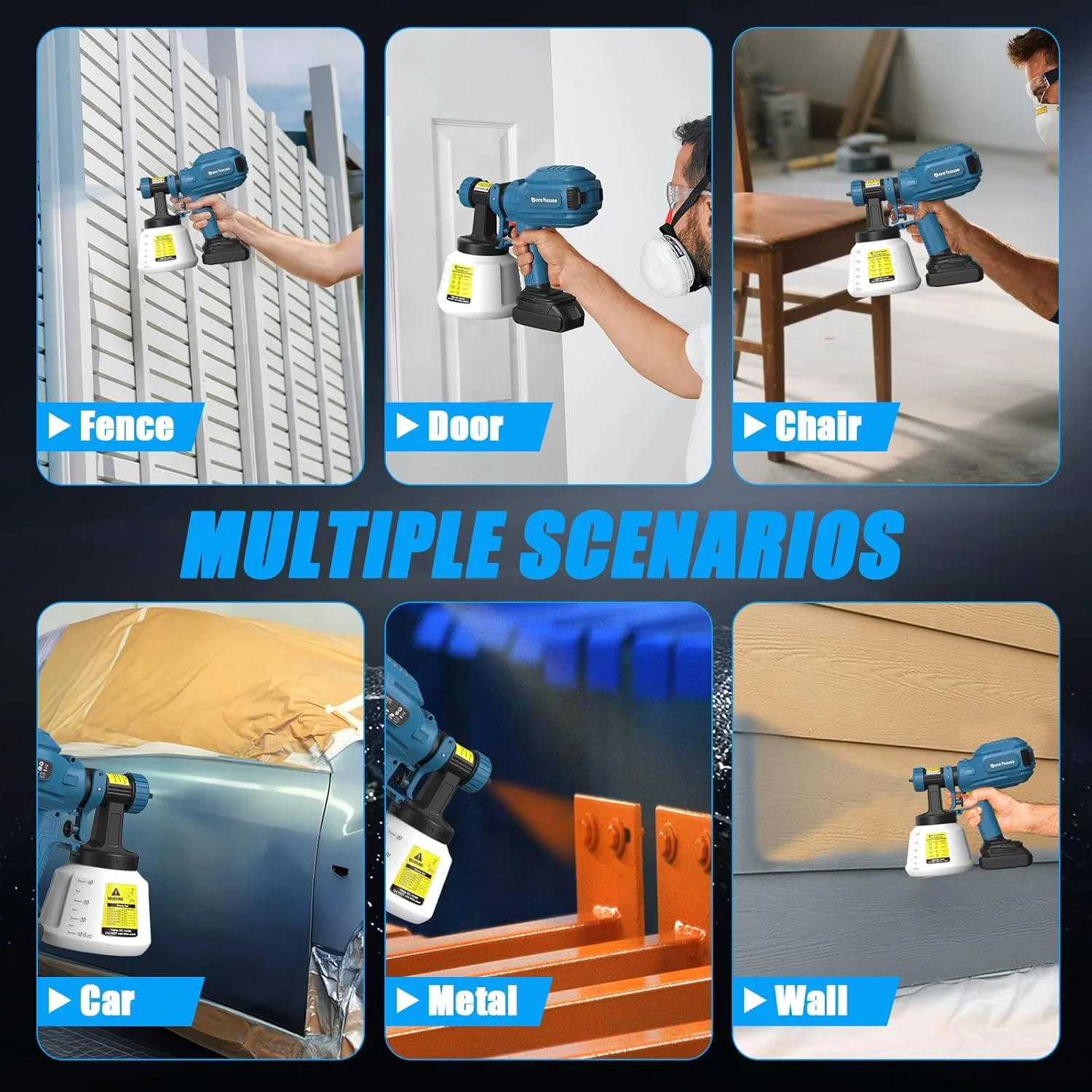 دستگاه رنگ پاش شارژی مناسب باتری 18 ولت ماکیتا، دستگاه رنگ پاش حصار با مخزن 1200 میلی لیتری، دارای 4 نازل و 3 الگو، دستگاه رنگ پاش HVLP برای حصارها، سوله ها، دیوارها، مبلمان (باتری شامل نمی شود) دستگاه رنگ پاش شارژی مناسب باتری 18 ولت ماکیتا، دستگاه رنگ پاش حصار با مخزن 1200 میلی لیتری، دارای 4 نازل و 3 الگو، دستگاه رنگ پاش HVLP برای حصارها، سوله ها، دیوارها، مبلمان (باتری شامل نمی شود)