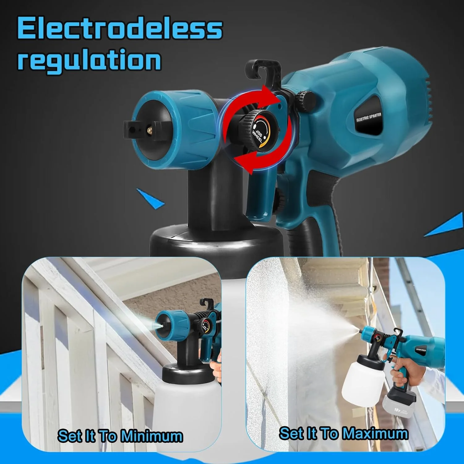 سیستم رنگ پاش باتری WingFly سازگار با باتری های 18 ولت Makita، تفنگ رنگ پاش برقی با 4 نازل، 3 الگوی پاشش، رنگ پاش 1000 میلی لیتری برای دیوارها، مبلمان، رنگ (بدون باتری) سیستم رنگ پاش باتری WingFly سازگار با باتری های 18 ولت Makita، تفنگ رنگ پاش برقی با 4 نازل، 3 الگوی پاشش، رنگ پاش 1000 میلی لیتری برای دیوارها، مبلمان، رنگ (بدون باتری)