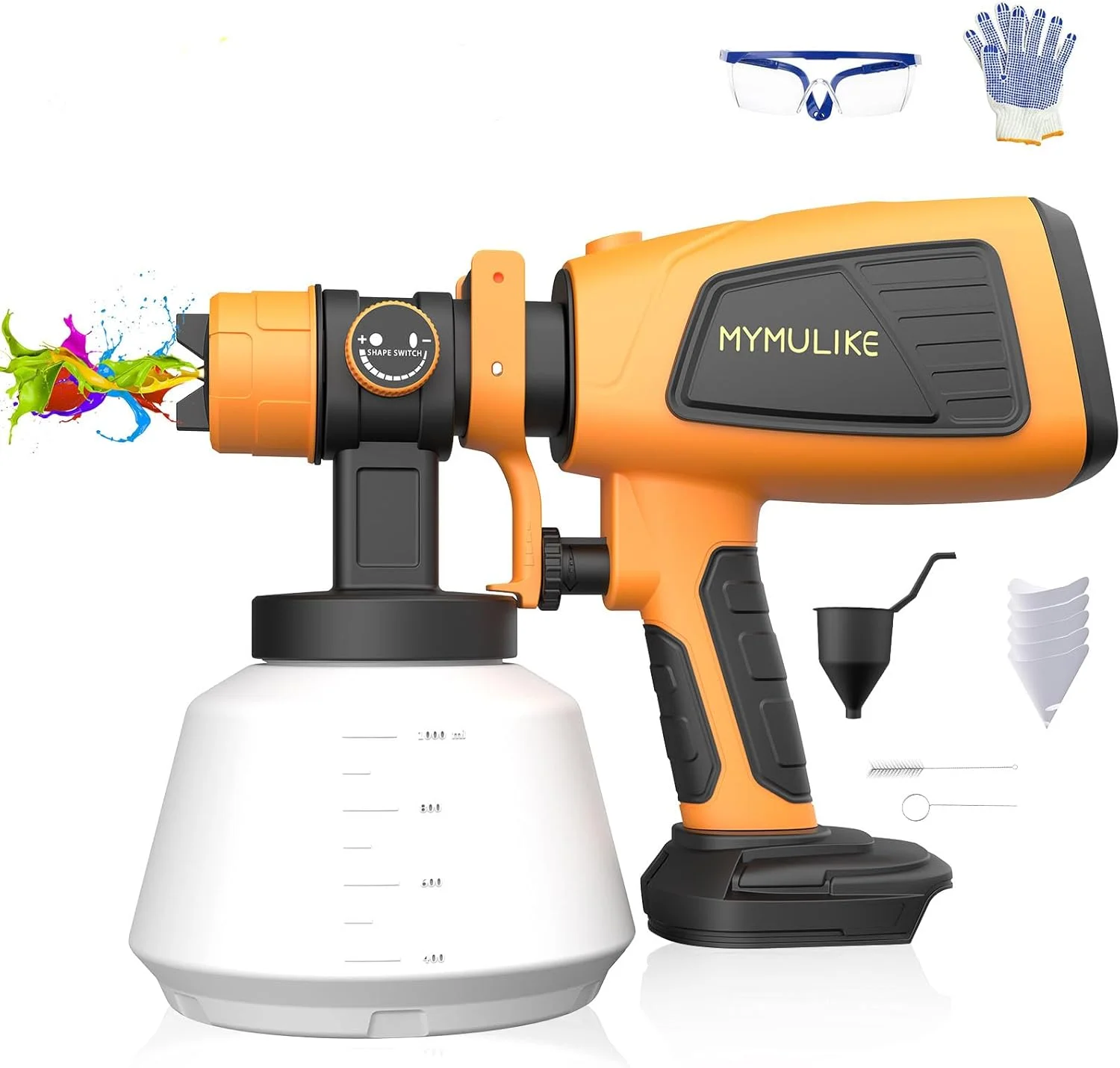 دستگاه رنگ پاش شارژی مایمولایک، سازگار با باتری ماکیتا، دارای 5 نازل مسی و 3 الگو برای مبلمان، کابینت، حصار، دیوار، درب، صندلی باغ (باتری شامل نمی شود)