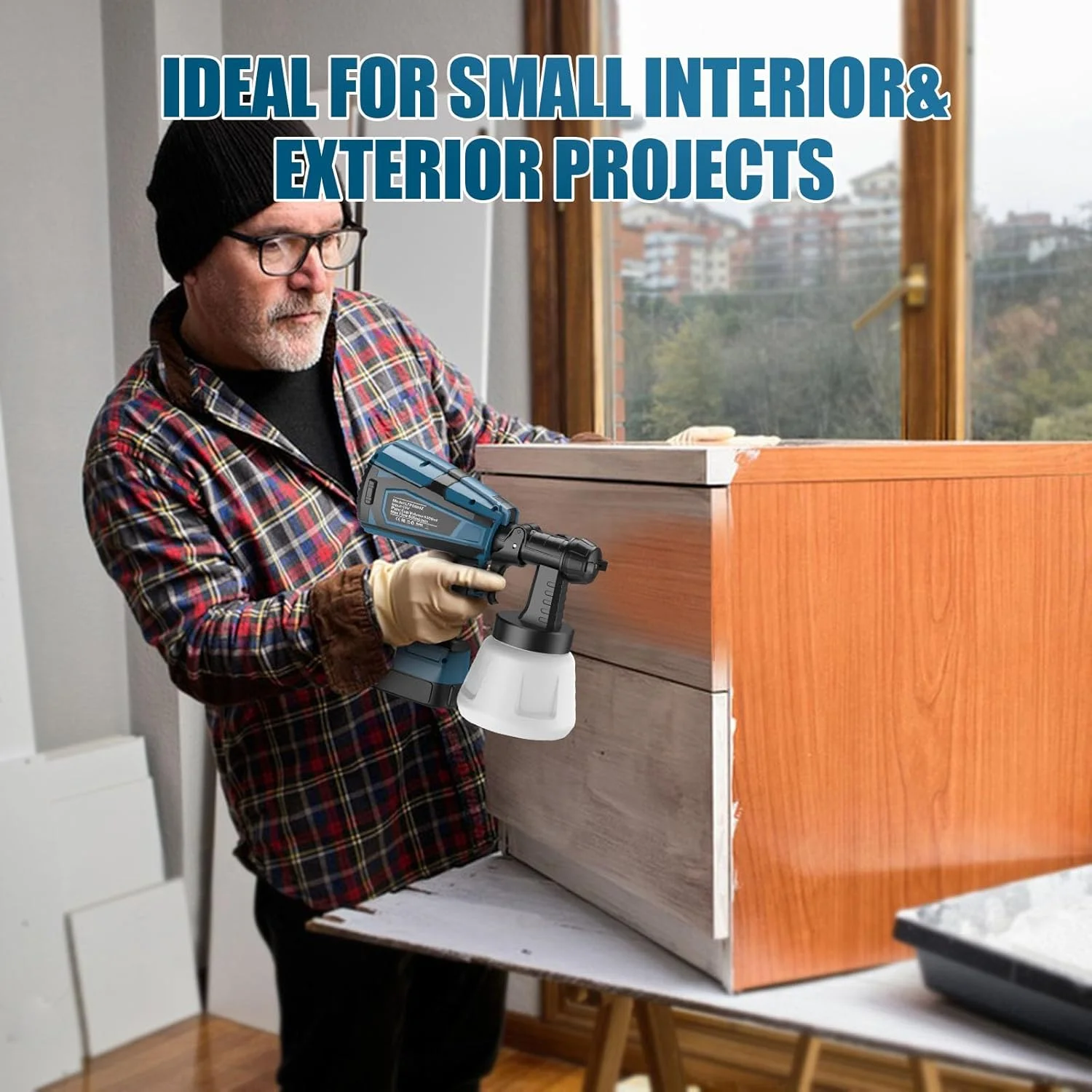 دستگاه رنگ پاش شارژی برای باتری 18 ولت Makita LXT Li-ion، تفنگ رنگ پاش 200 وات با موتور براشلس، 3 نازل مسی و مخزن 1000 میلی لیتری، تفنگ اسپری برای رنگ آمیزی سقف، حصار، دیوارها (بدون باتری) دستگاه رنگ پاش شارژی برای باتری 18 ولت Makita LXT Li-ion، تفنگ رنگ پاش 200 وات با موتور براشلس، 3 نازل مسی و مخزن 1000 میلی لیتری، تفنگ اسپری برای رنگ آمیزی سقف، حصار، دیوارها (بدون باتری)