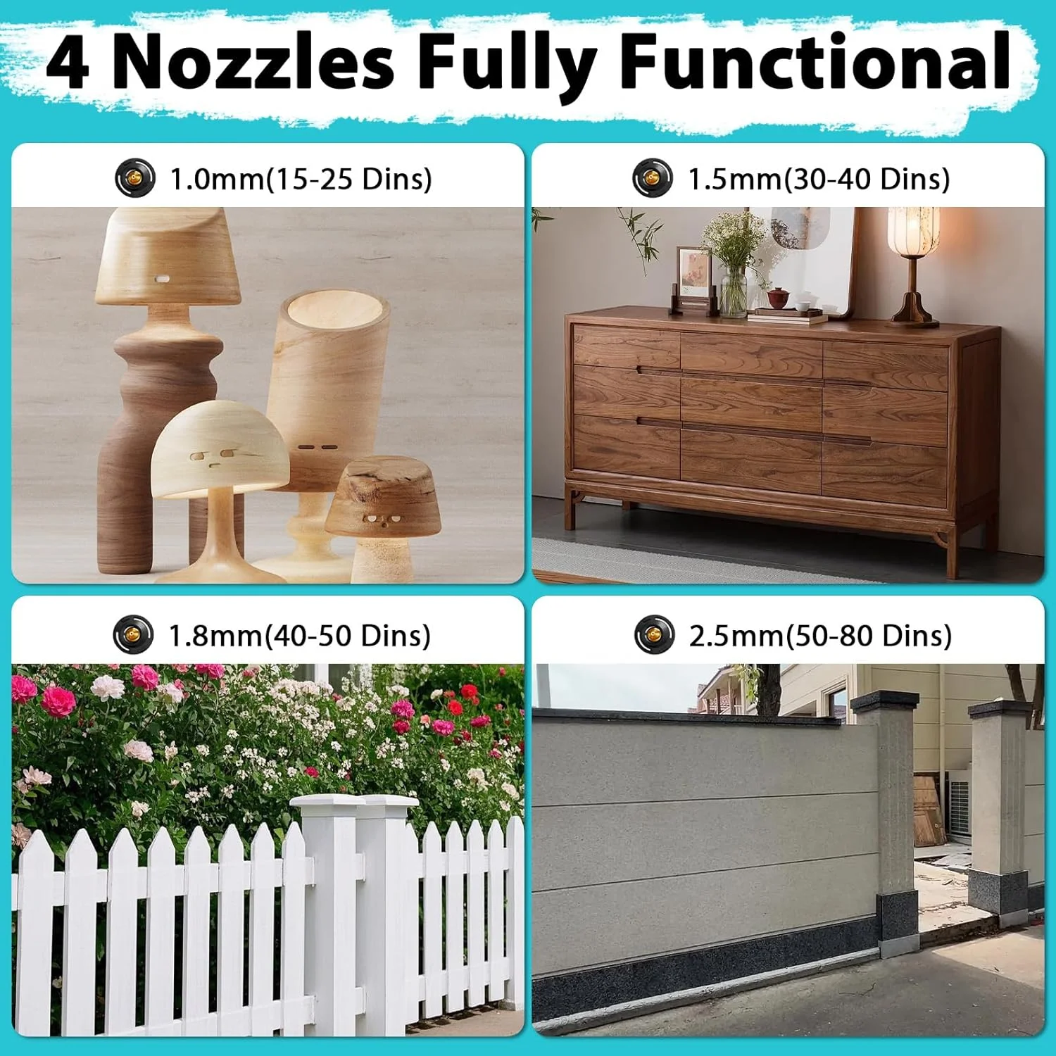 دستگاه رنگ پاش شارژی برای باتری ماکیتا، رنگ پاش حصار باغ با 3 حالت رنگ آمیزی، تفنگ اسپری دستی برای حصارها، سوله ها، عرشه یا مبلمان باغ، ظرفیت بطری اسپری 1000 میلی لیتری (بدون باتری)